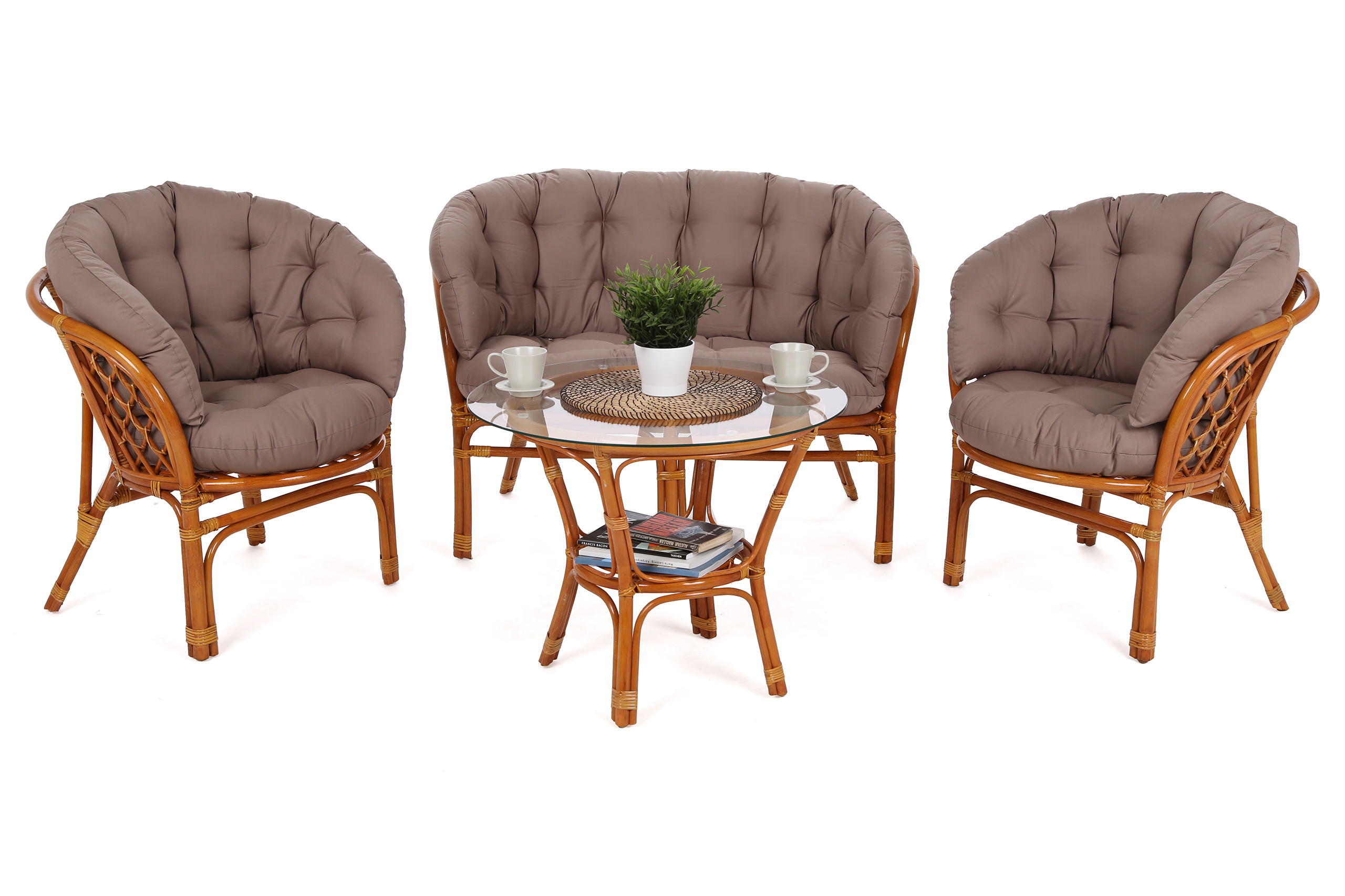 Meble ogrodowe rattanowe Bahama Orange / Cappuccino 3+1
