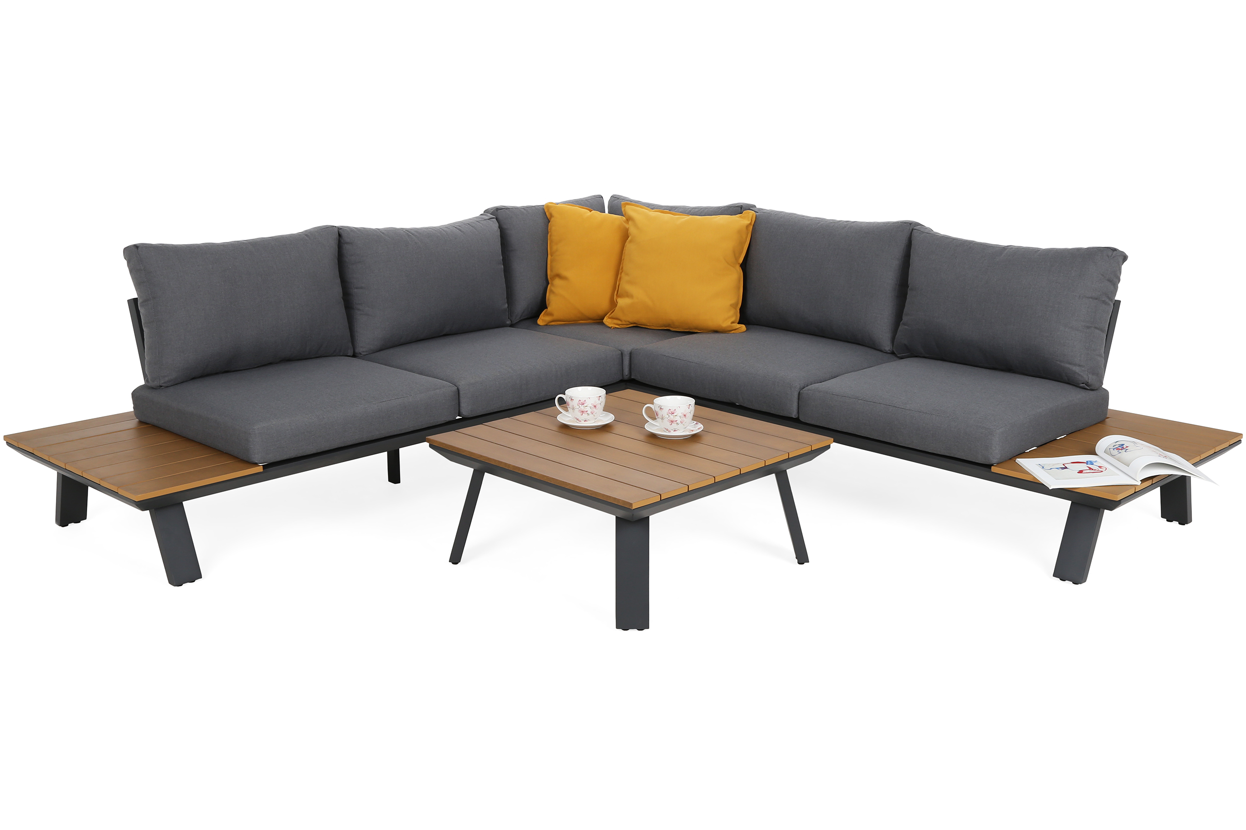 Narożnik ogrodowy aluminiowy Monako Dark Grey / Grey