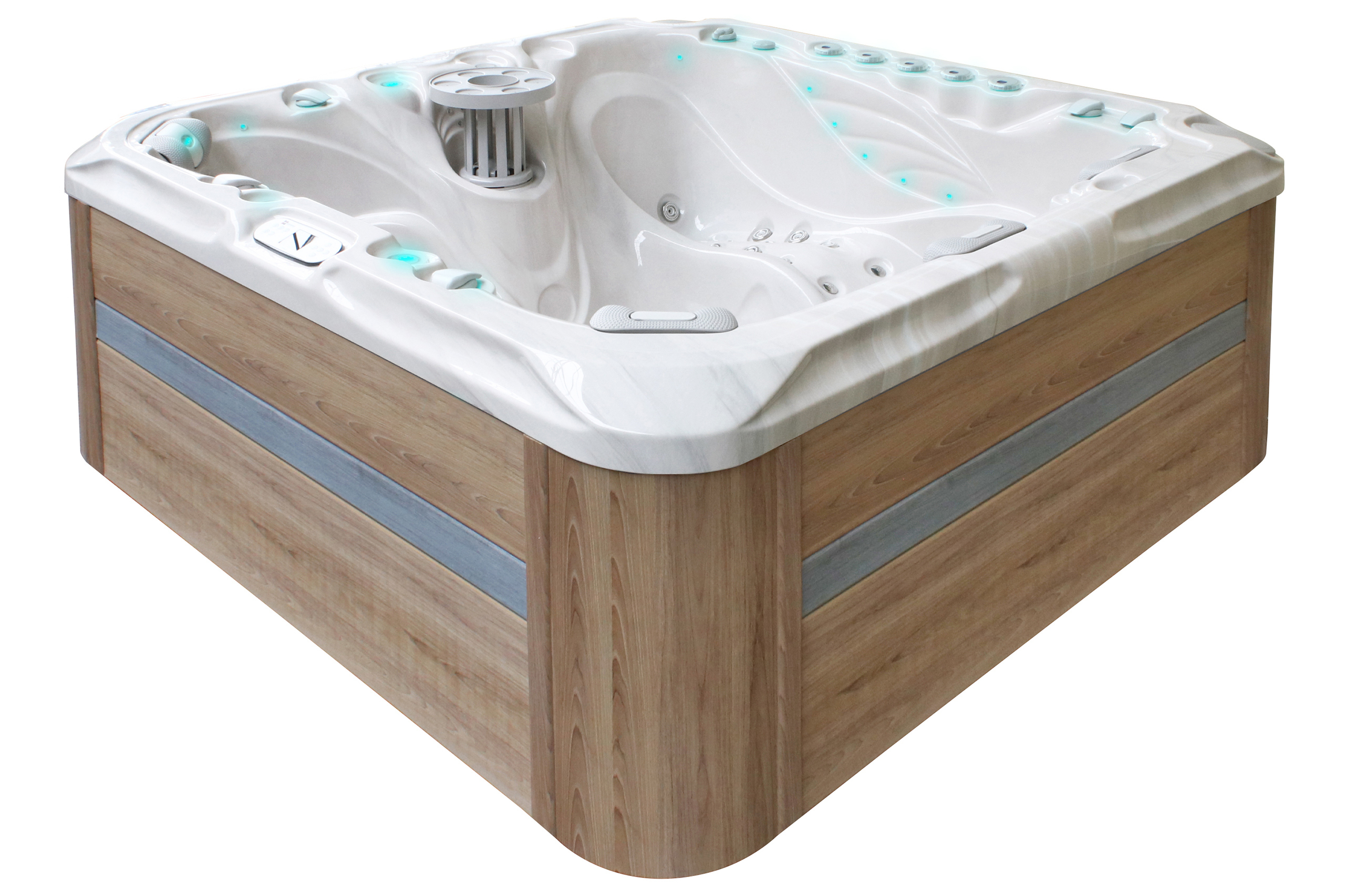 Wanna ogrodowa z hydromasażem Aquess Felicity 7202 5-osobowa Sterling White / OAK