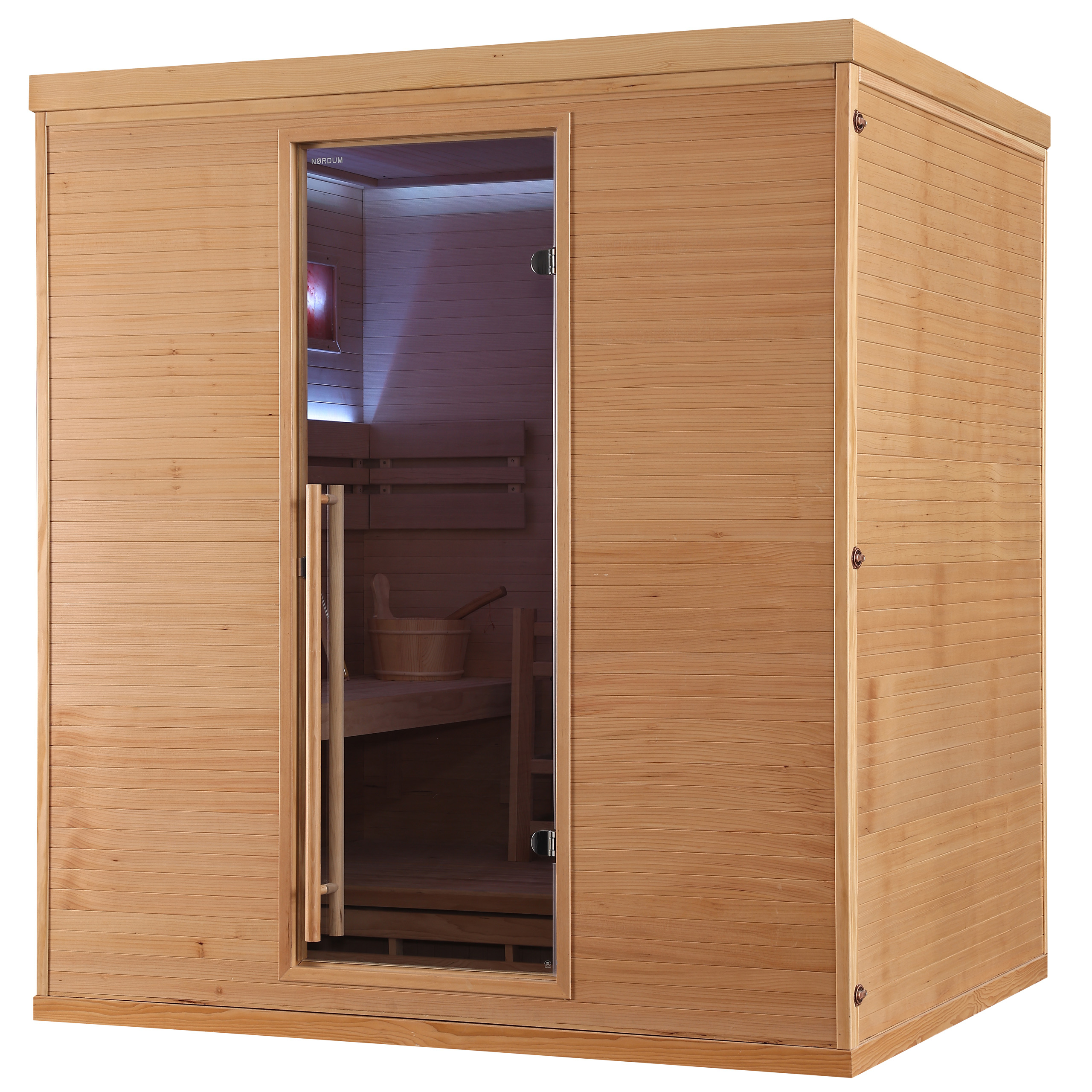 Sauna fińska narożna Nordum Pure One 5-osobowa naturalna