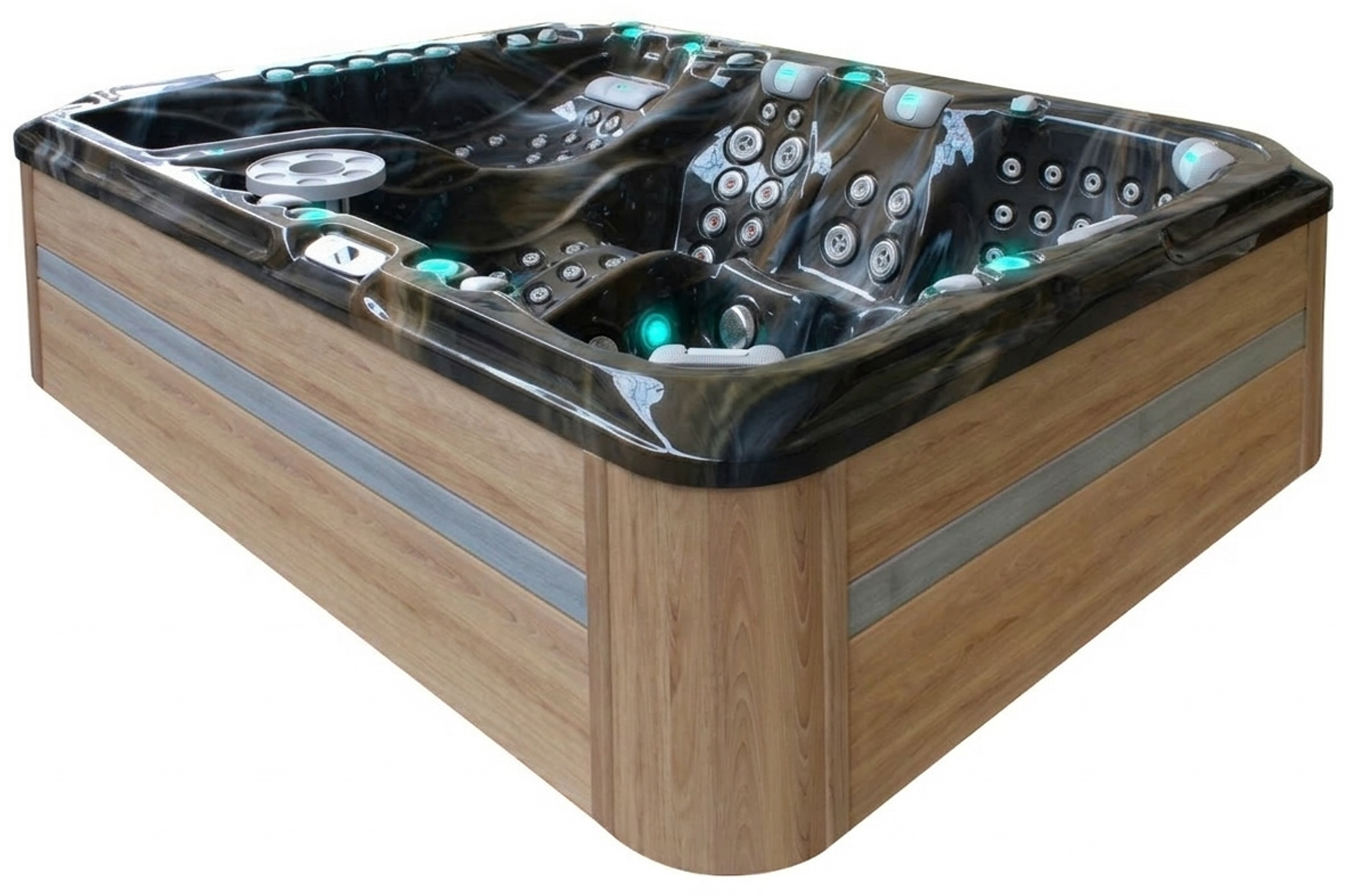 Wanna ogrodowa z hydromasażem Aquess Ecstatic 8203 7-osobowa Midnight Espresso / OAK