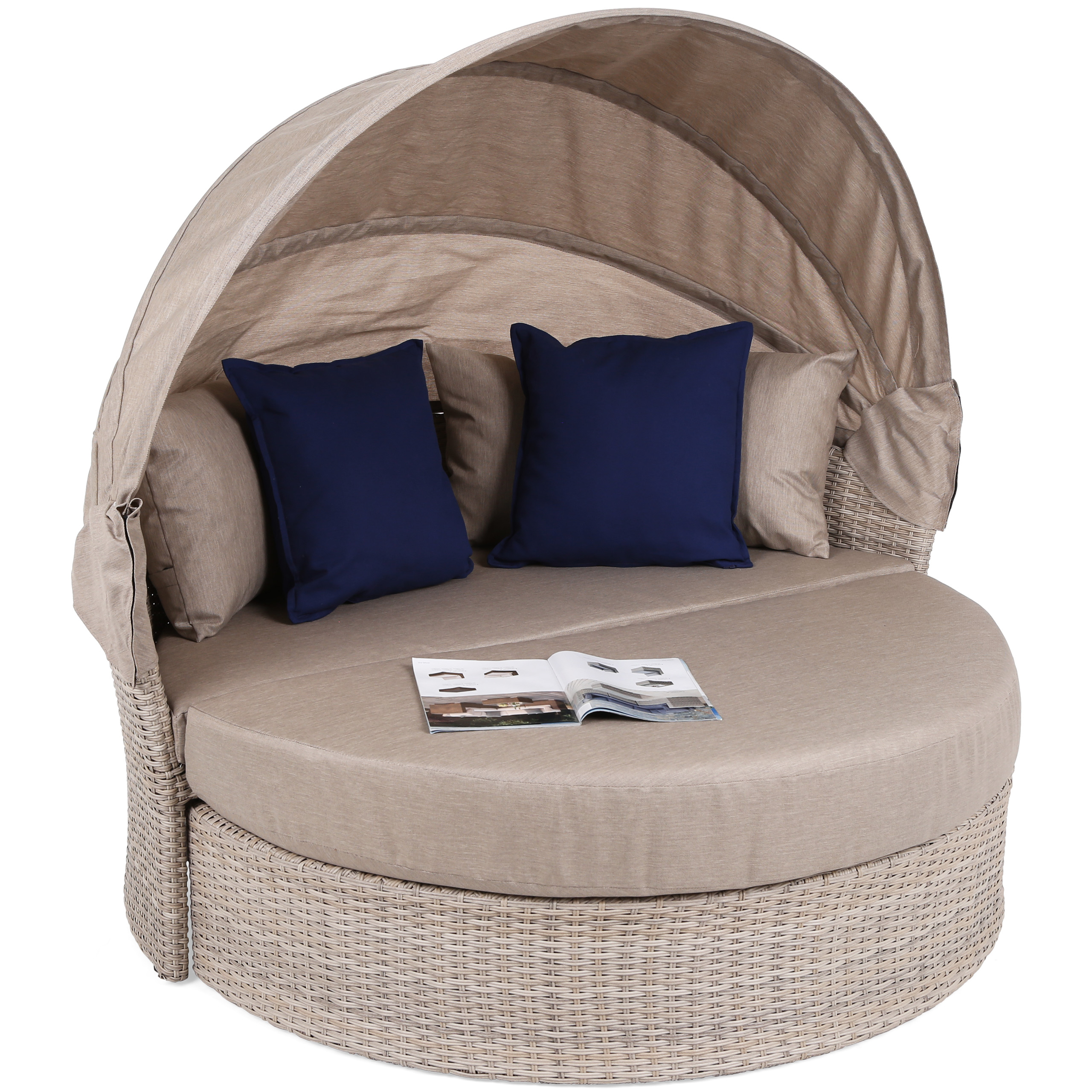 Sofa ogrodowa z baldachimem Sydney Beige / Brown Melange