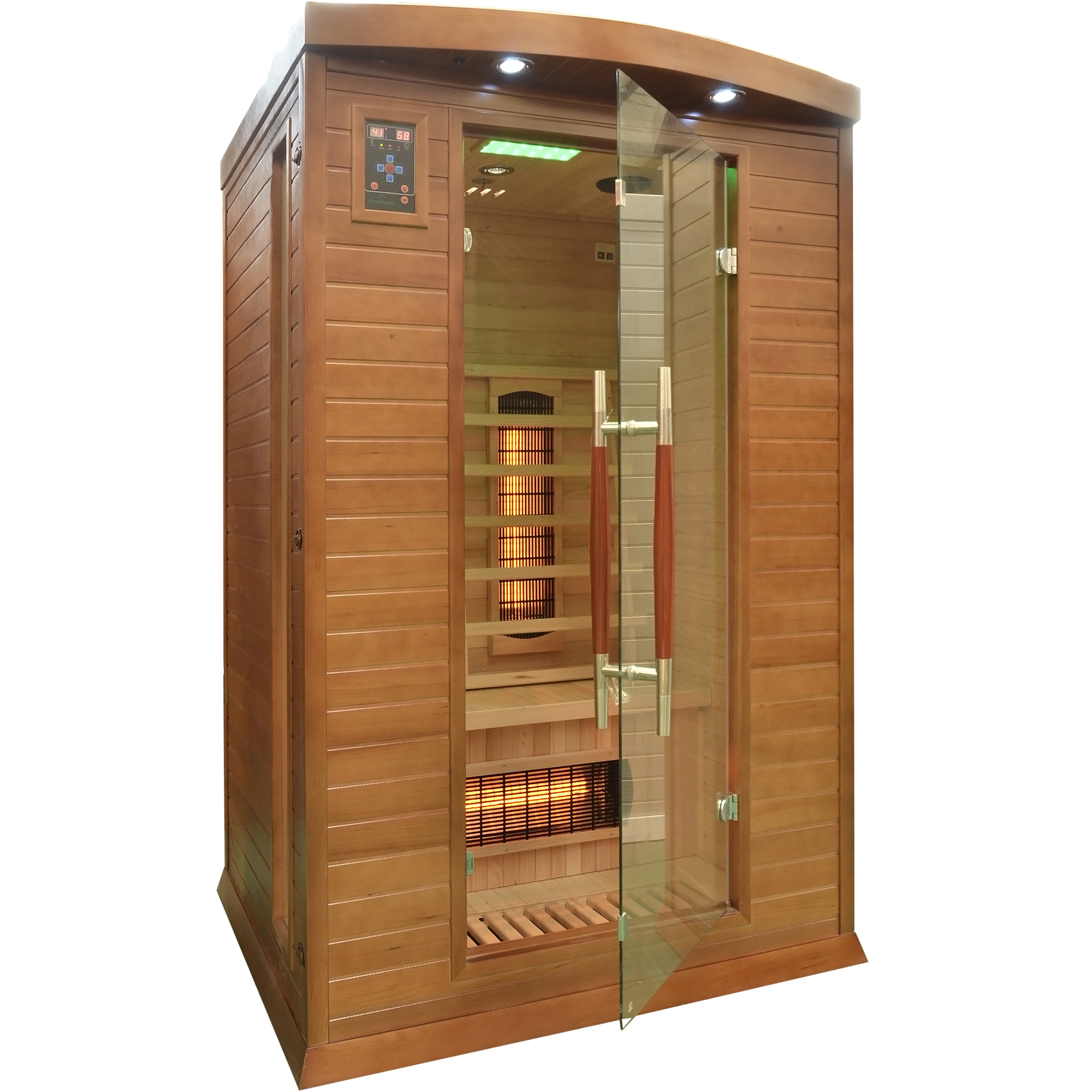 Sauna infrared DH2 z koloroterapią - brązowa - dla 2 osób | HOME & GARDEN