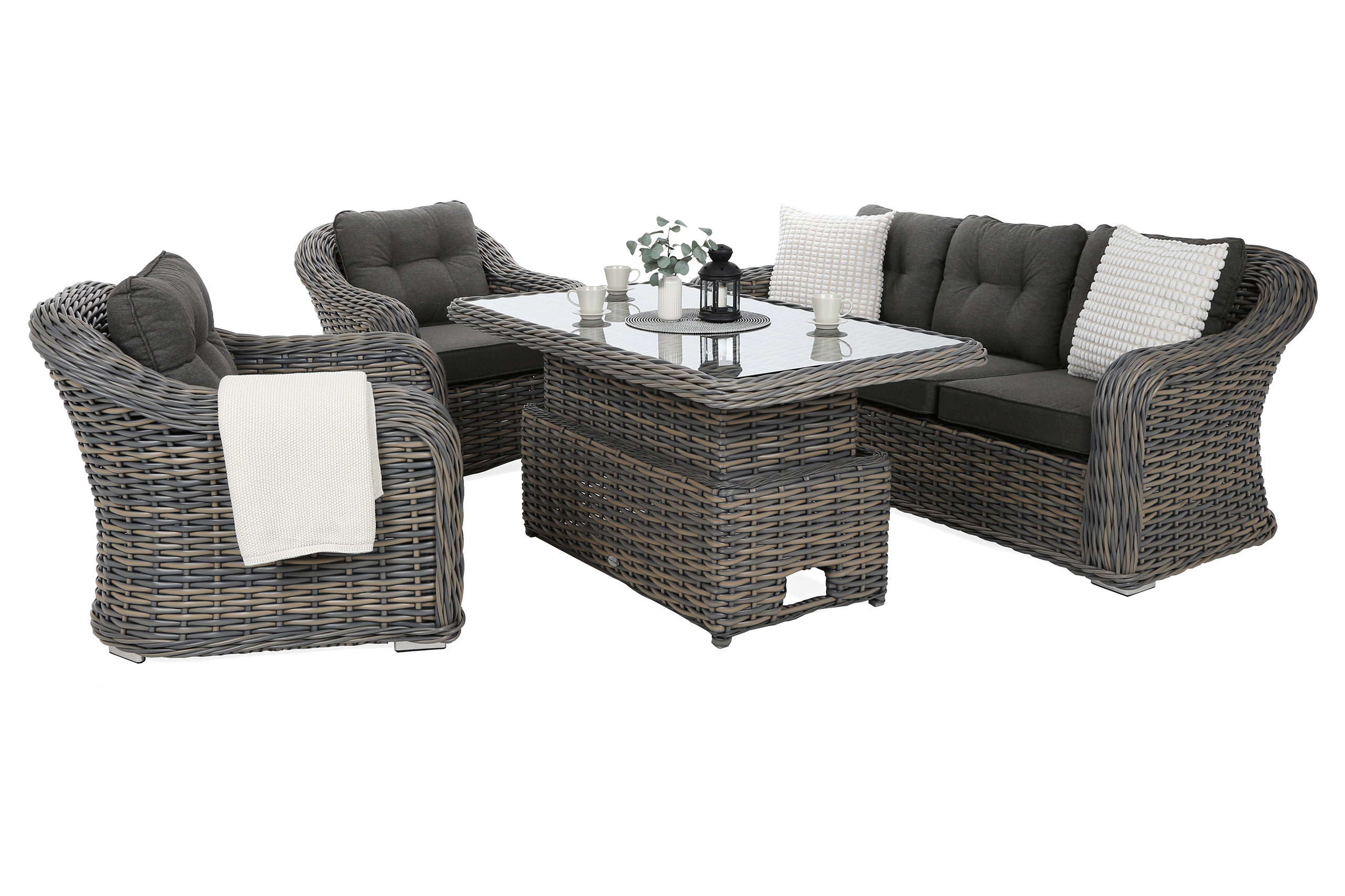 Meble ogrodowe technorattanowe Foggia Flex Silk Grey / Grey Melange