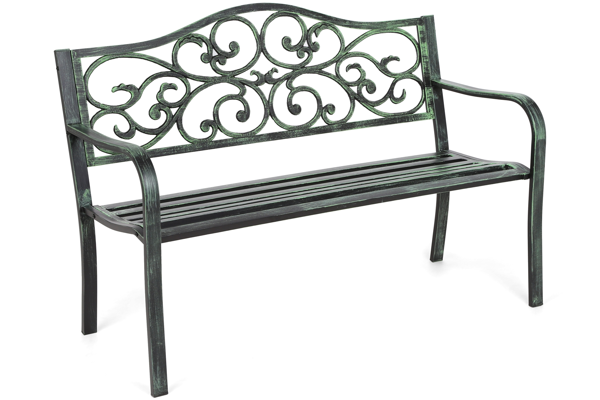 Ławka ogrodowa metalowa Bloom Green