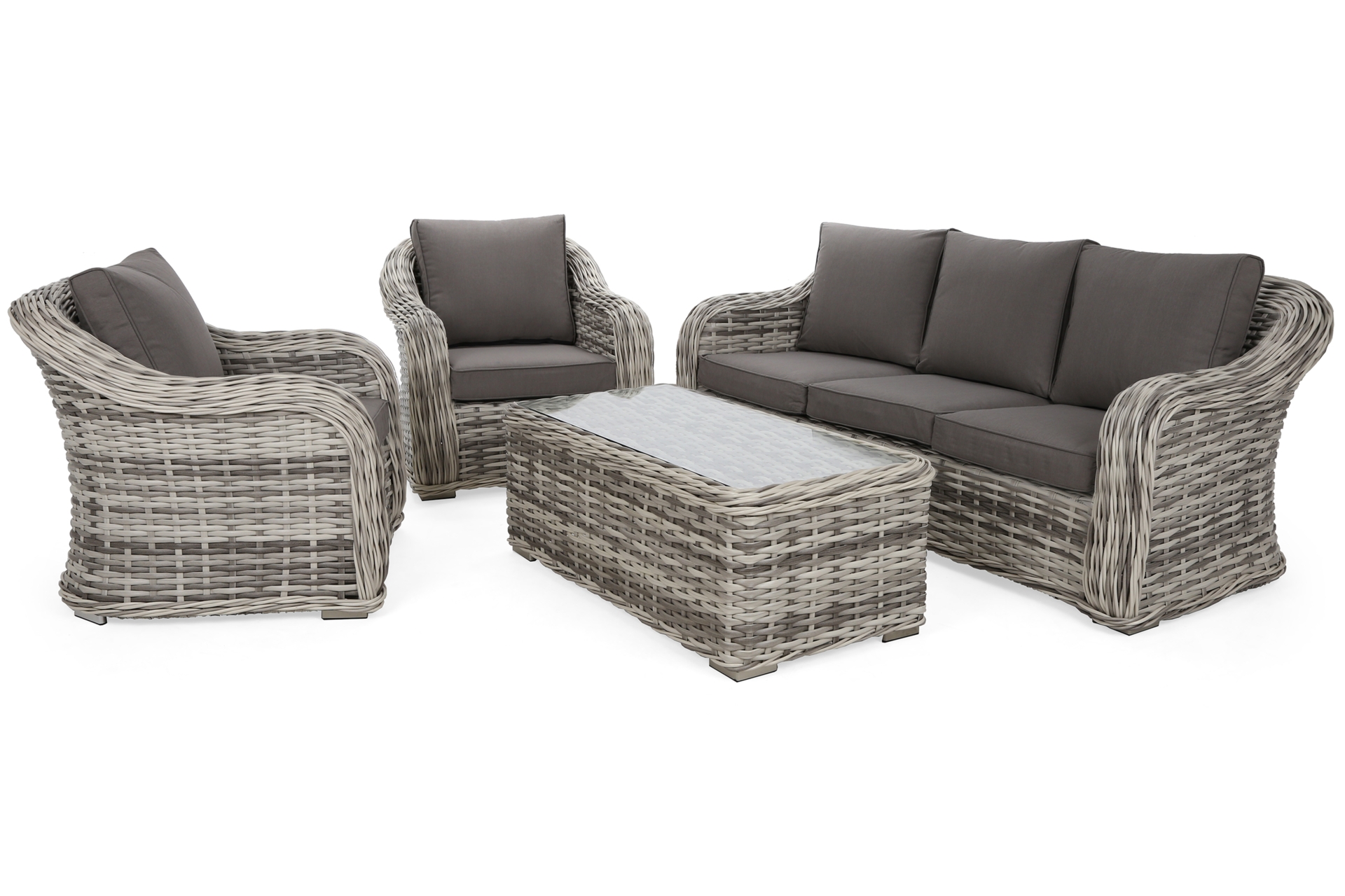 Meble ogrodowe technorattanowe Foggia Light Grey / Grey