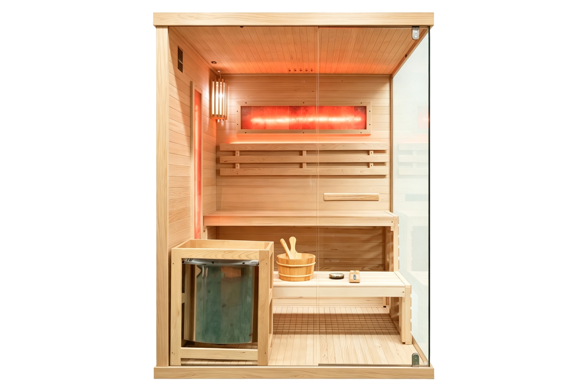 Sauna fińska narożna Nordum Pure 4-osobowa naturalna