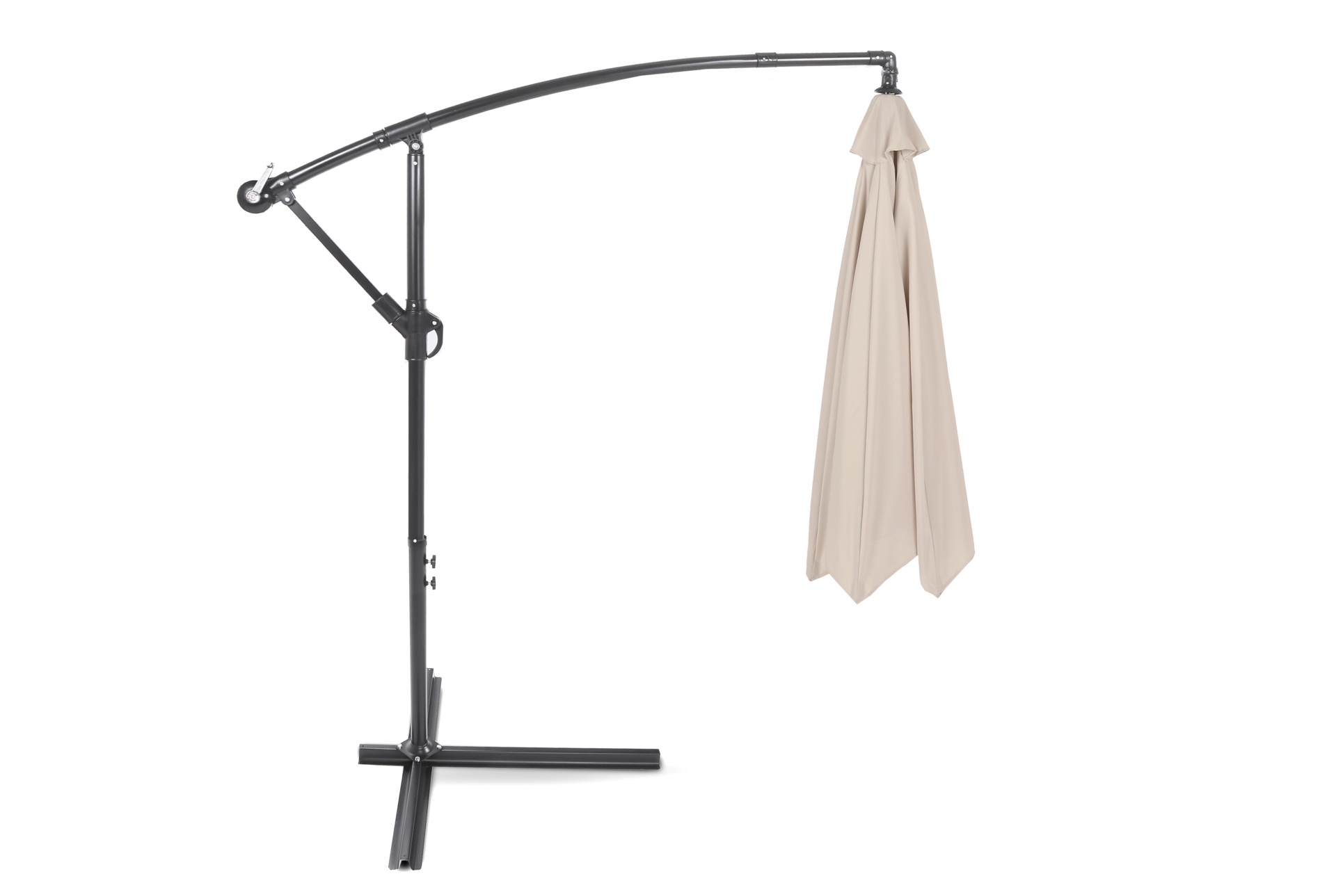 Parasol ogrodowy Malabo 300 cm Grey / Ecru z podstawą