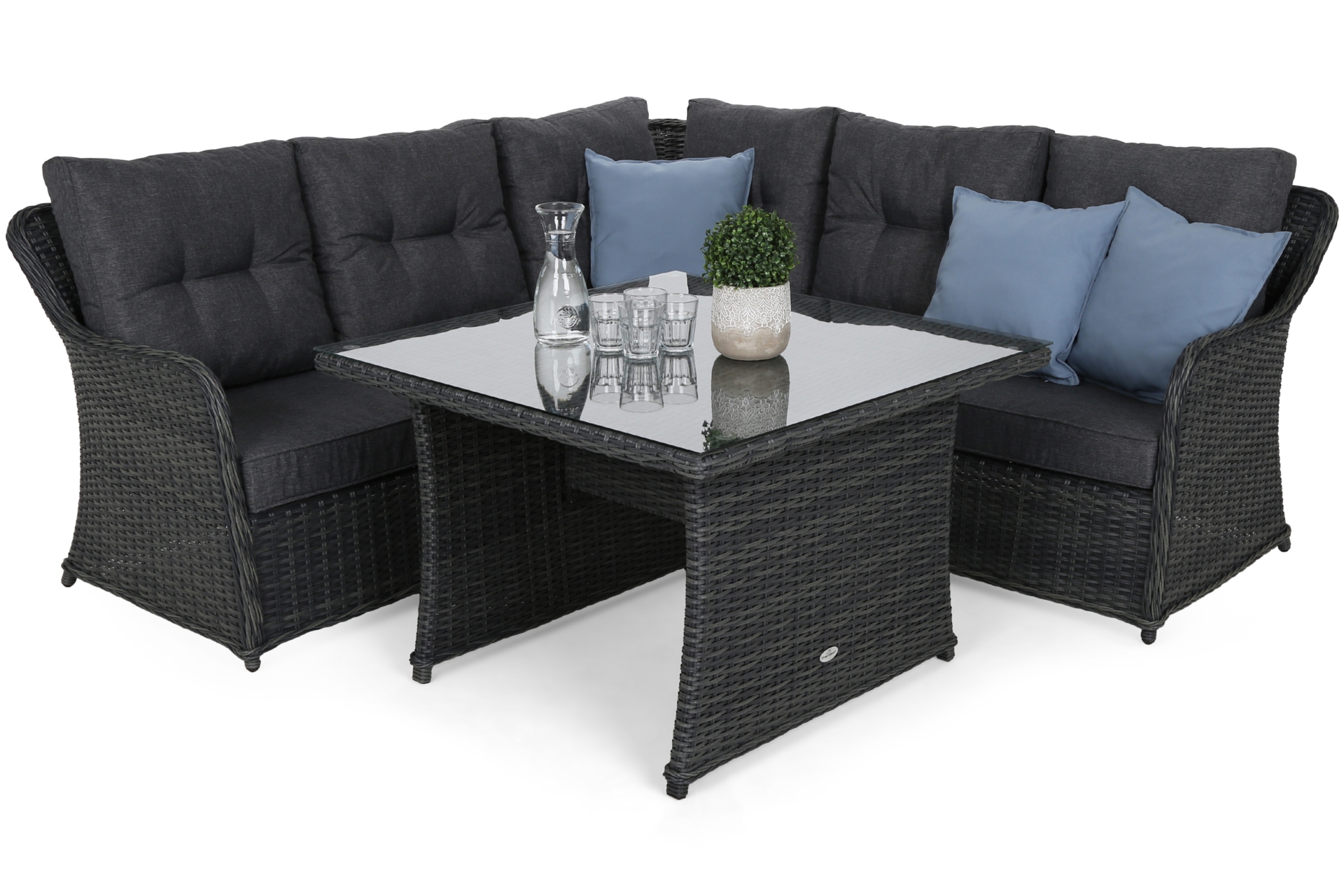 Narożnik ogrodowy technorattanowy Bergamo Grey / Grey Melange