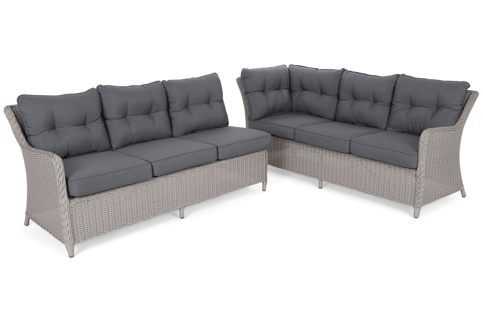 Narożny zestaw mebli ogrodowych prawy California White / Grey