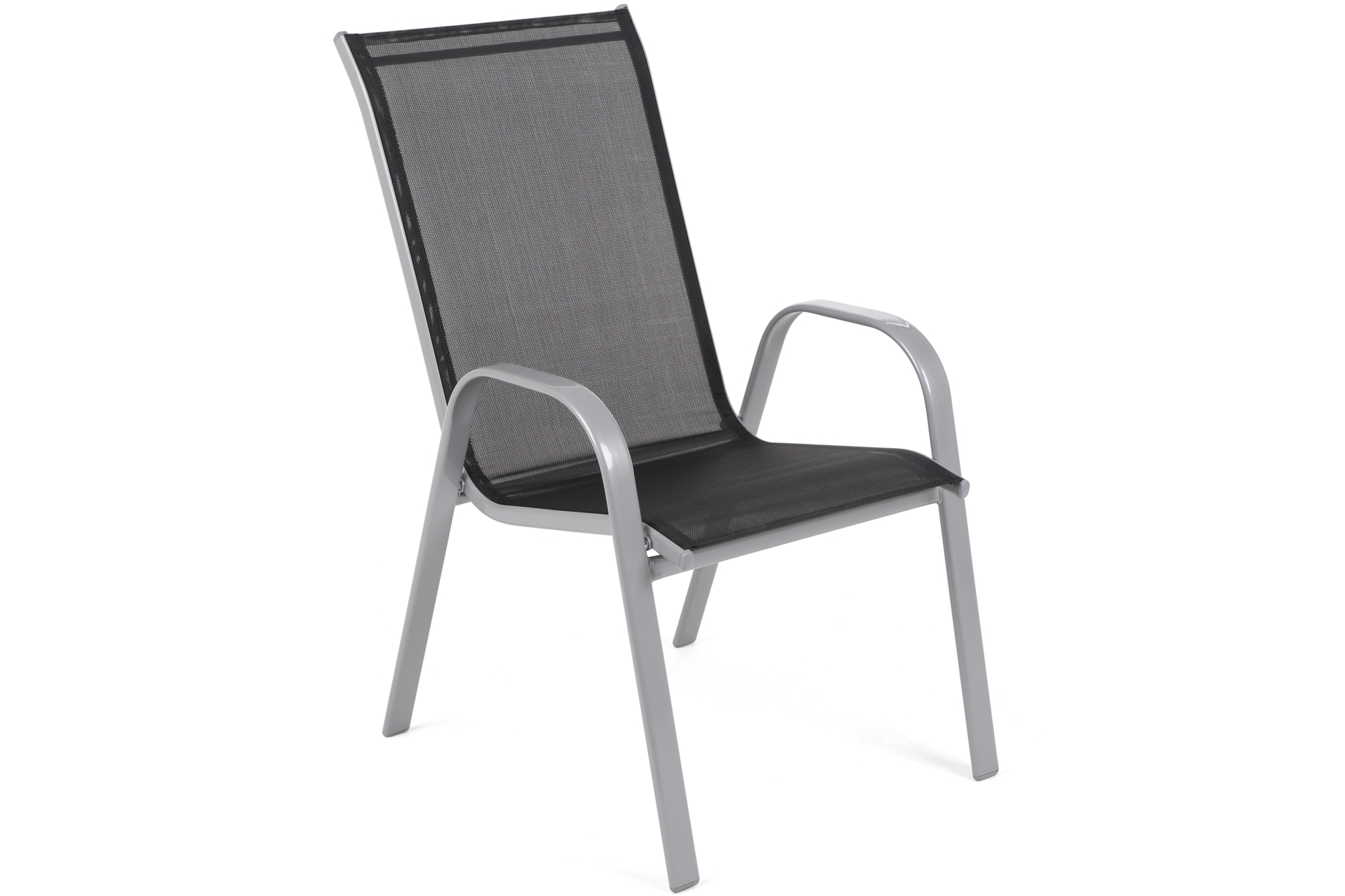 Meble ogrodowe metalowe Sevilla 150 cm Silver / Black 6+1 II. gatunek