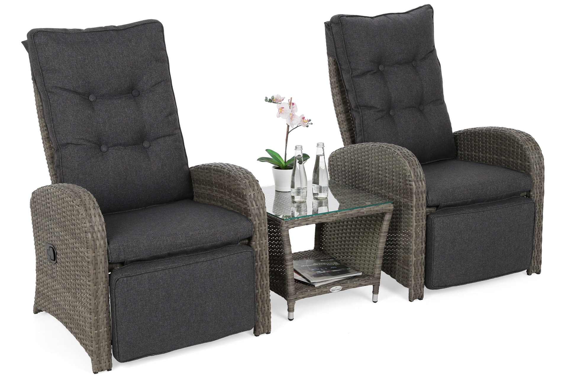 Meble ogrodowe technorattanowe Saloniki Light Grey / Grey