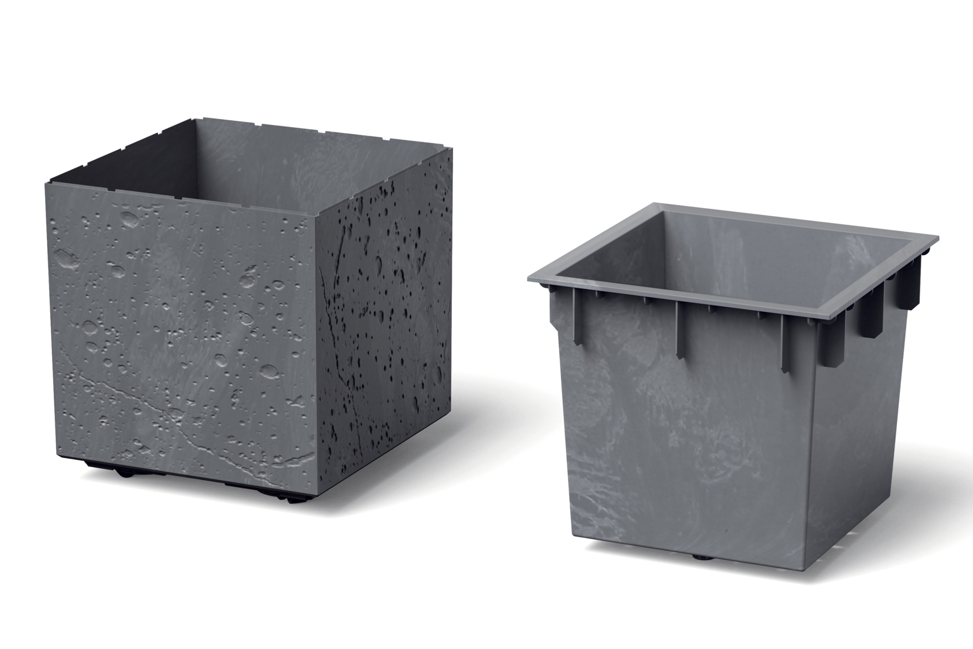 Donica ogrodowa Prosperplast Sierra Square Beton Effect Marengo 13 l
