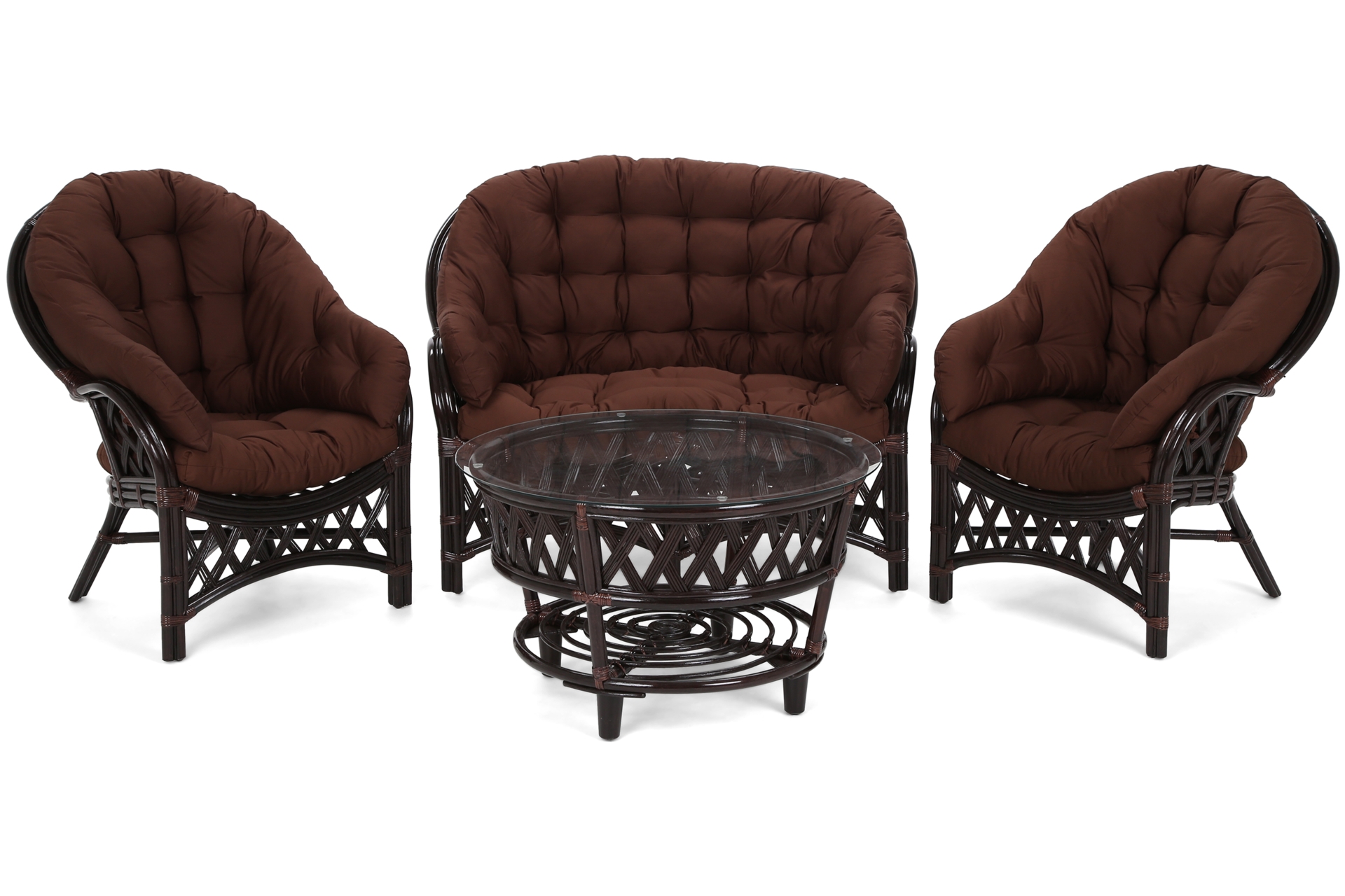 Meble ogrodowe rattanowe Diego Brown / Brown 3+1