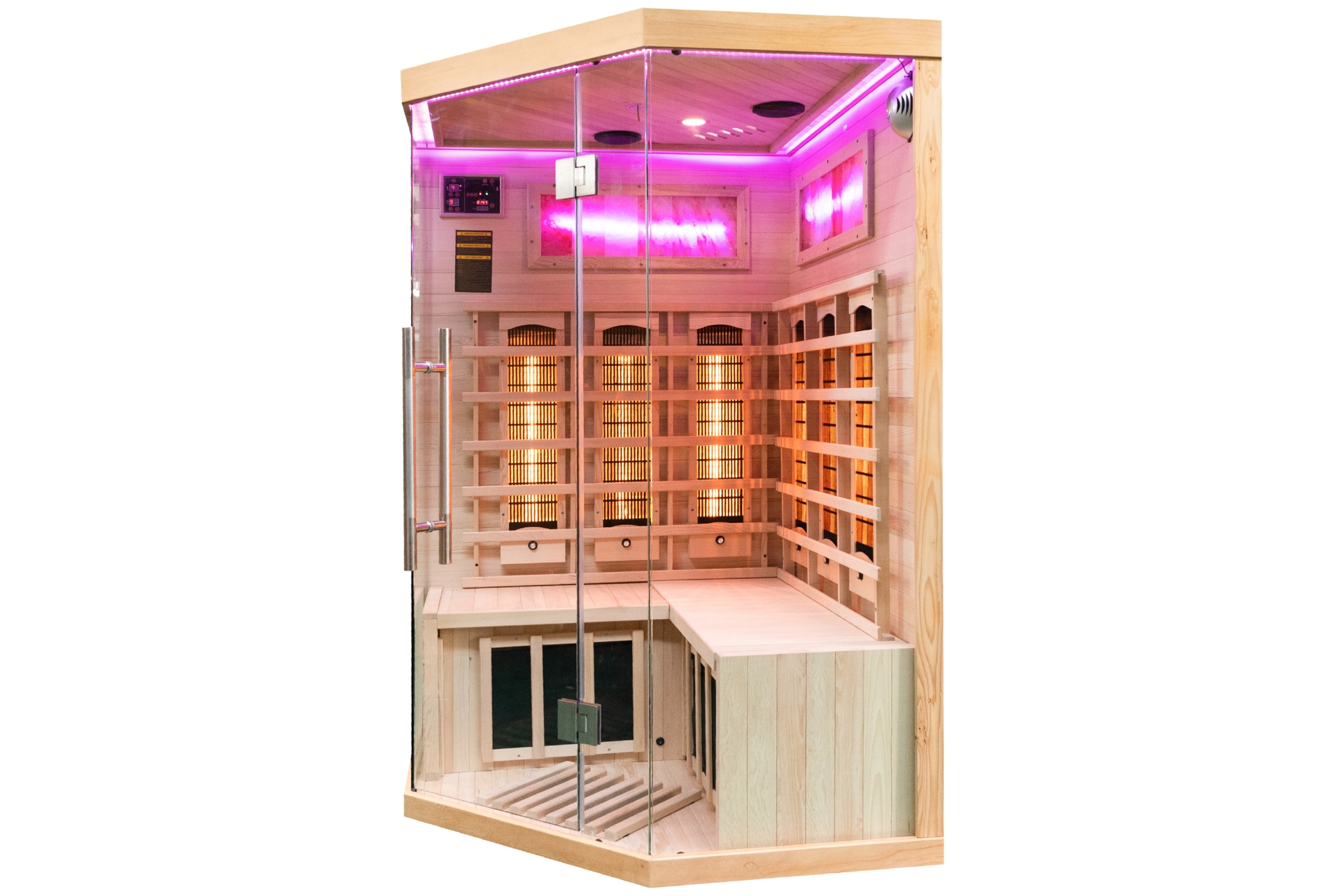 Sauna infrared narożna Nordum Solea 2-osobowa naturalna