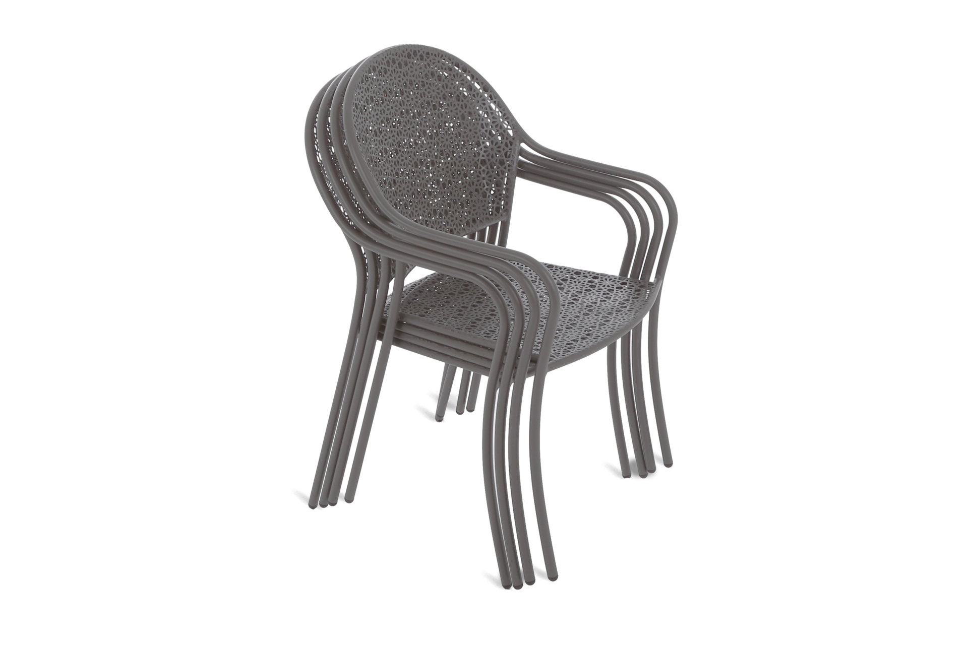 Krzesło ogrodowe metalowe Maja Round Grey