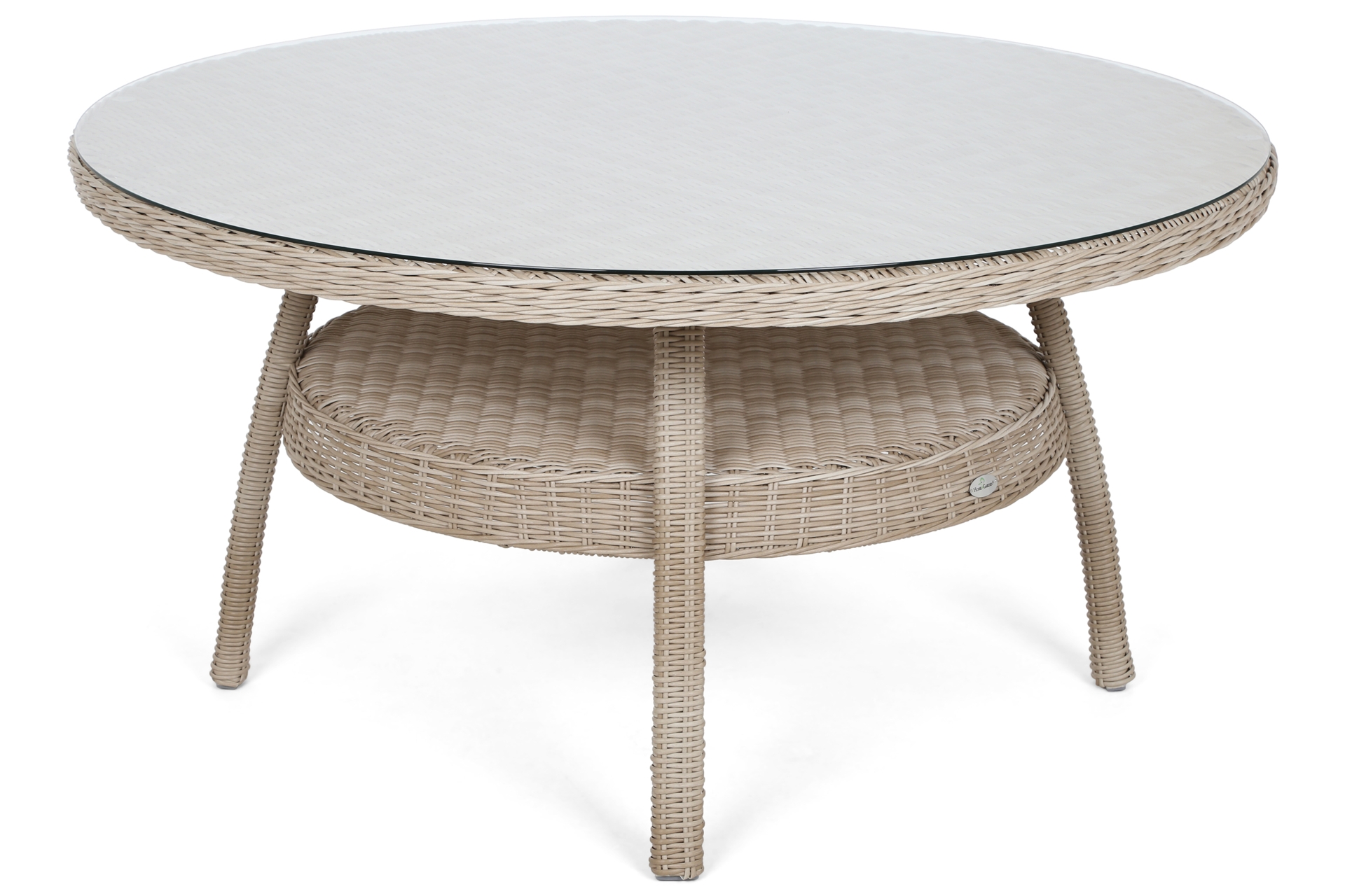 Meble ogrodowe technorattanowe Bristol Round Elegant 150 cm Beige / Beige Melange 6+1