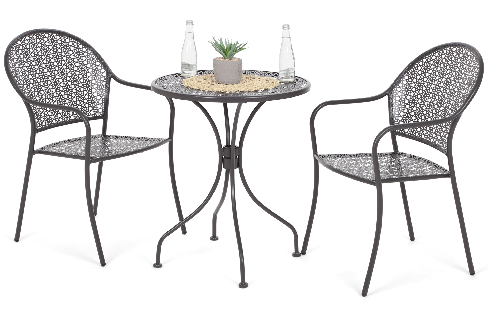 Meble ogrodowe metalowe Maja Round Grey 2+1