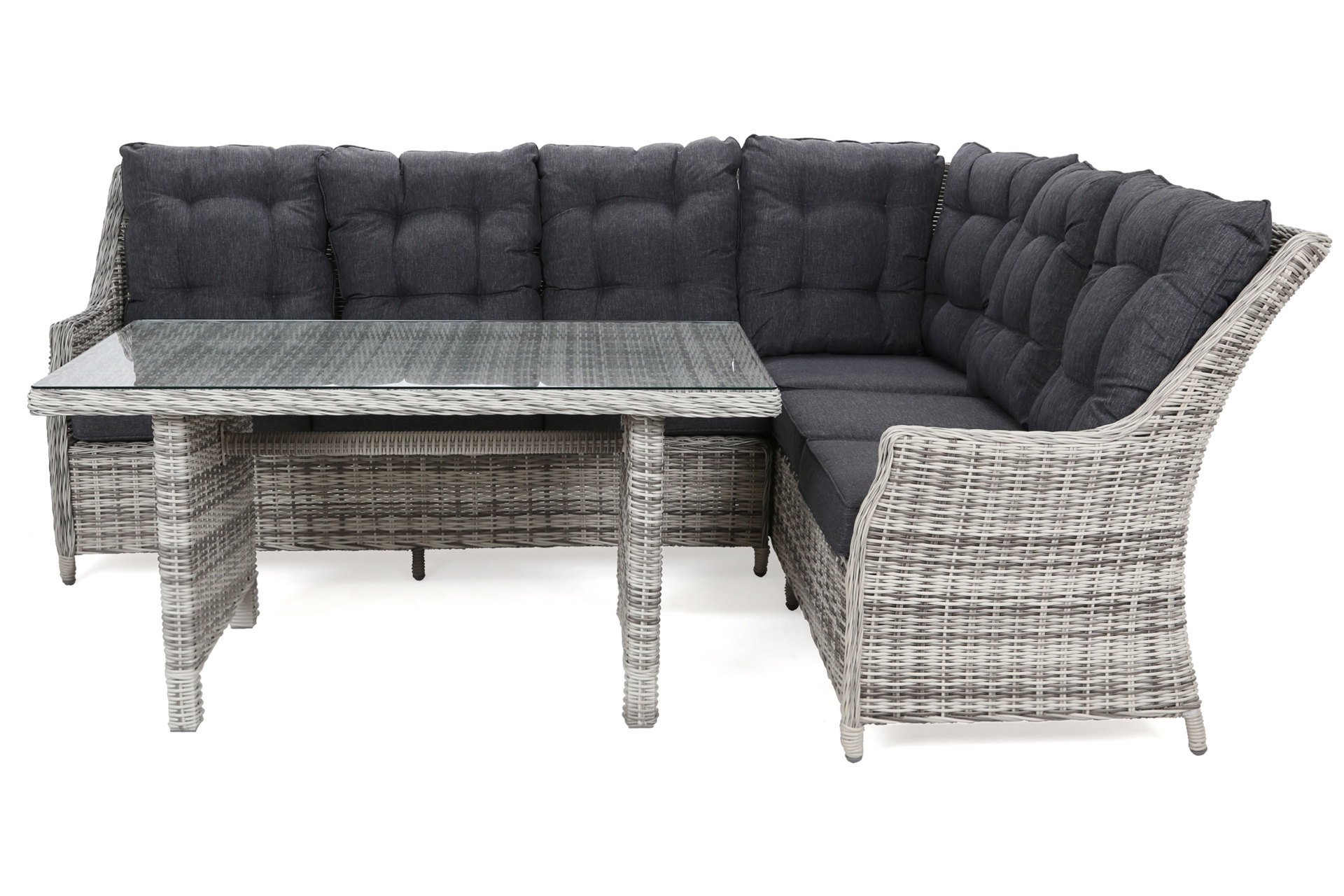 Narożnik technorattanowy prawy Alicante Light Grey / Grey Melange