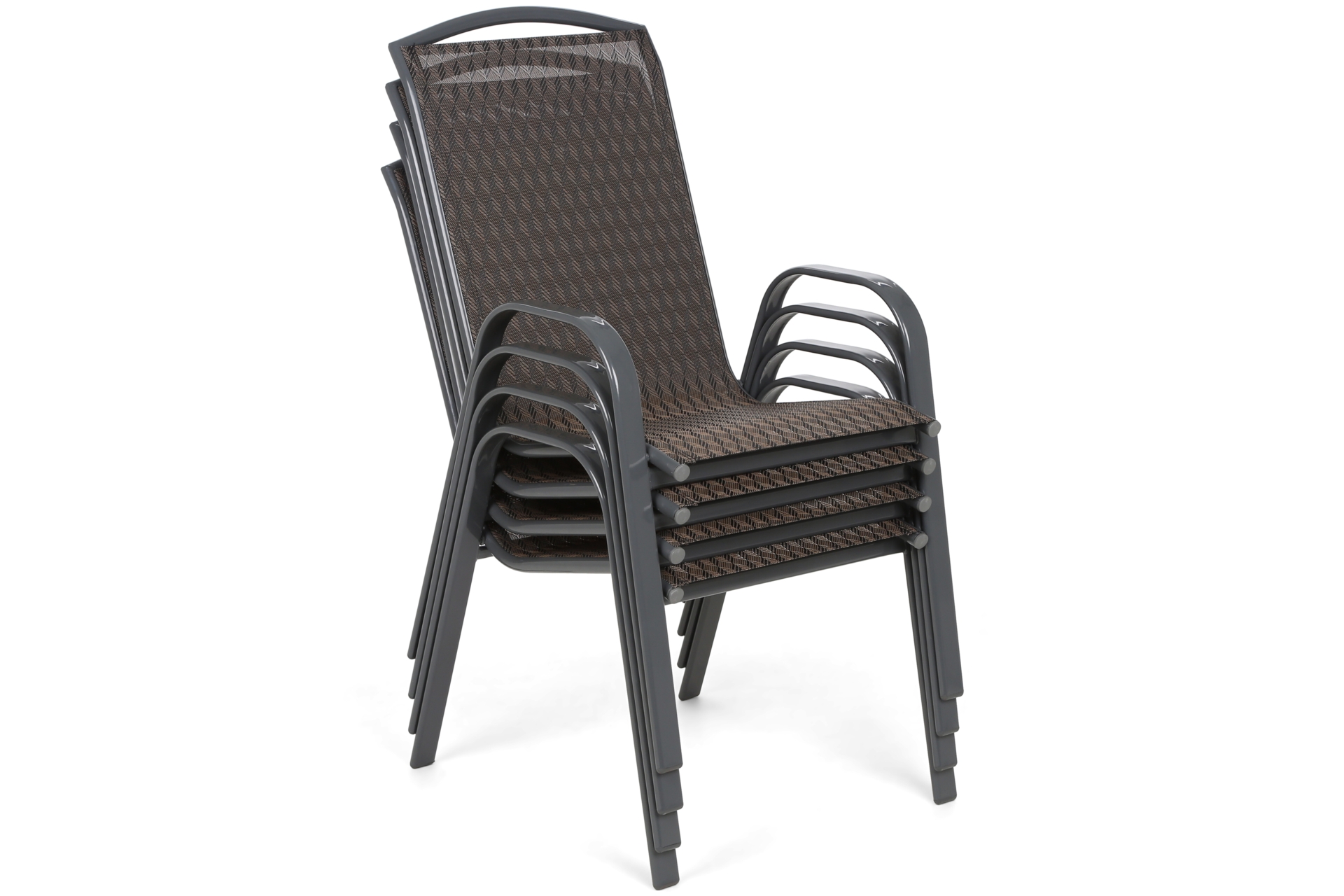 Meble ogrodowe metalowe Sevilla 145 cm Atlanta Grey / Brown Triangles 6+1