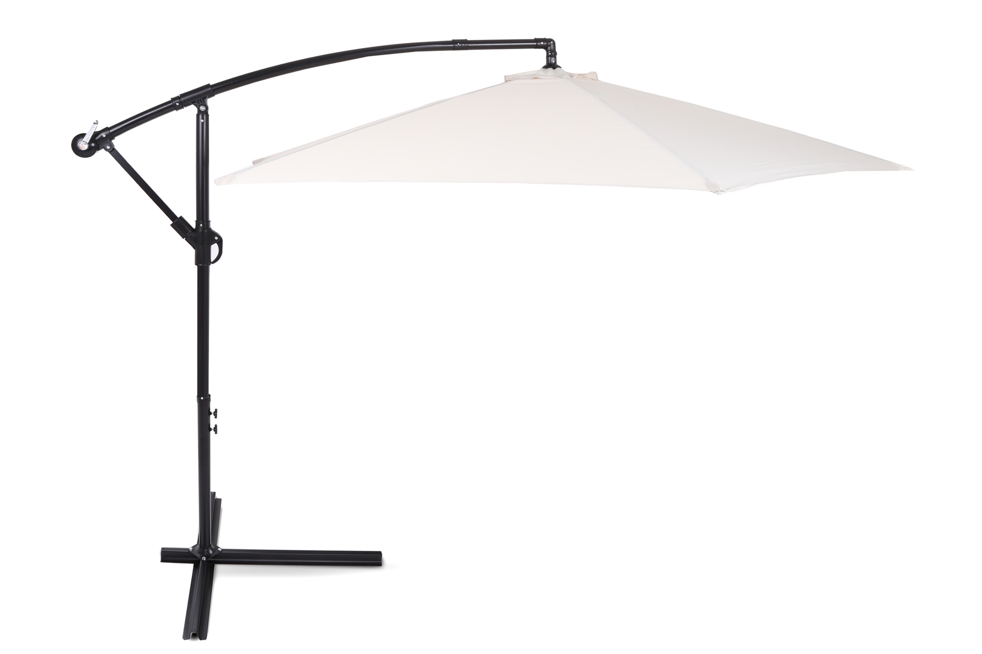 Parasol ogrodowy Malabo 300 cm Black / Ecru z podstawą