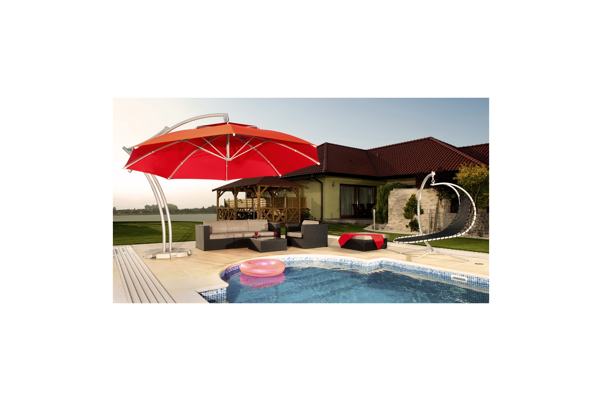 Parasol ogrodowy Litex Garden Ibiza 420 cm szary