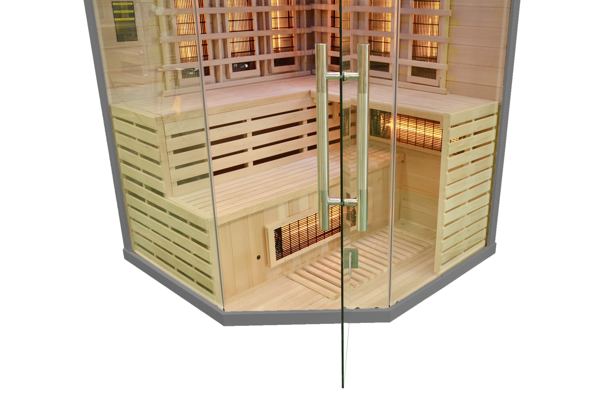 Sauna infrared narożna Nordum Solea 3-osobowa szara
