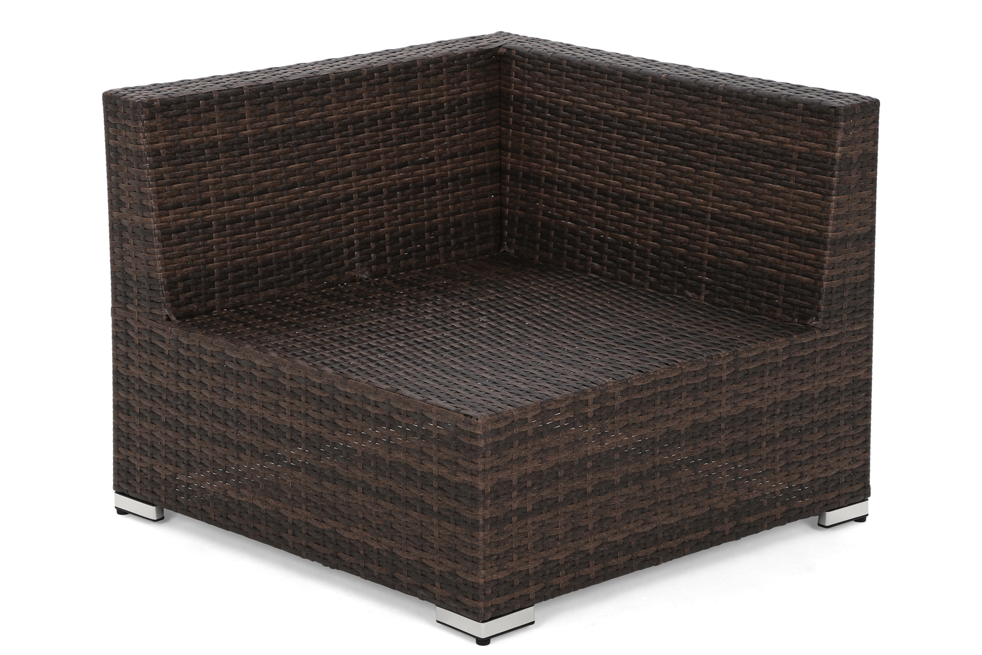 Narożnik modułowy z technorattanu Kansas Maxi Brown Mat / Brown Melange