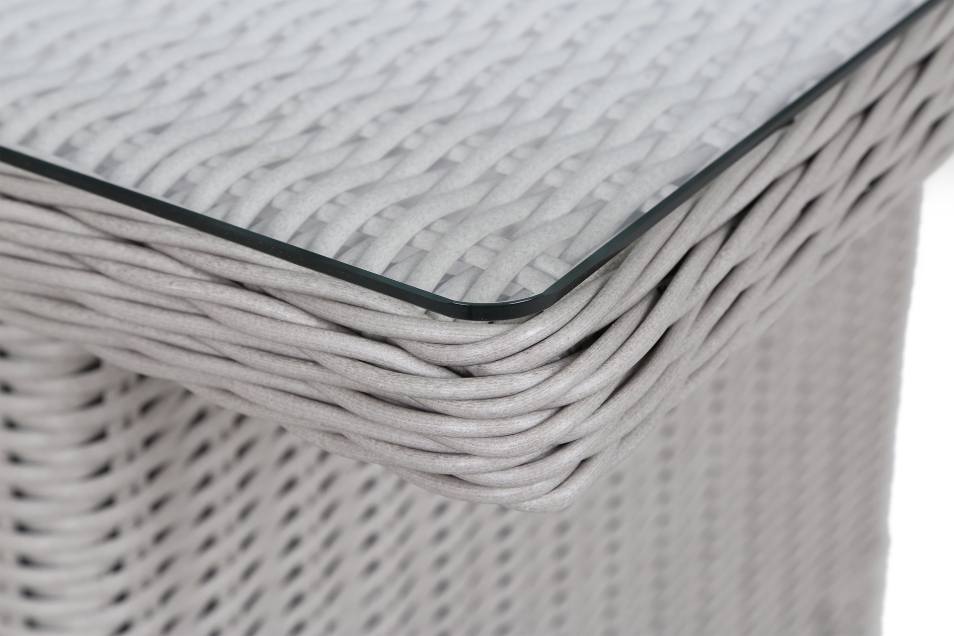 Narożny zestaw mebli ogrodowych prawy California White / Grey