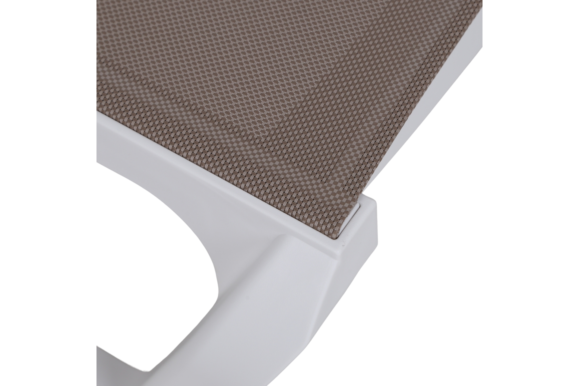 Zestaw leżaków ogrodowych Monako White / Taupe ze stolikiem 