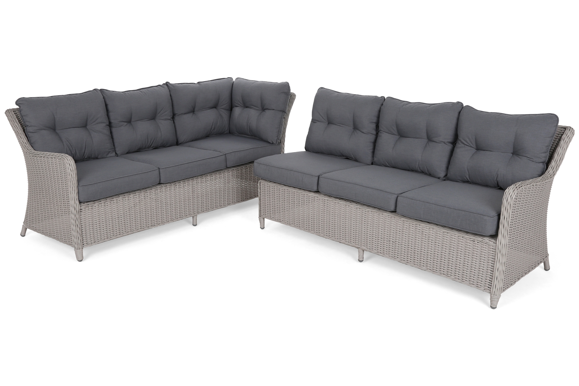 Narożny zestaw mebli ogrodowych lewy California White / Grey