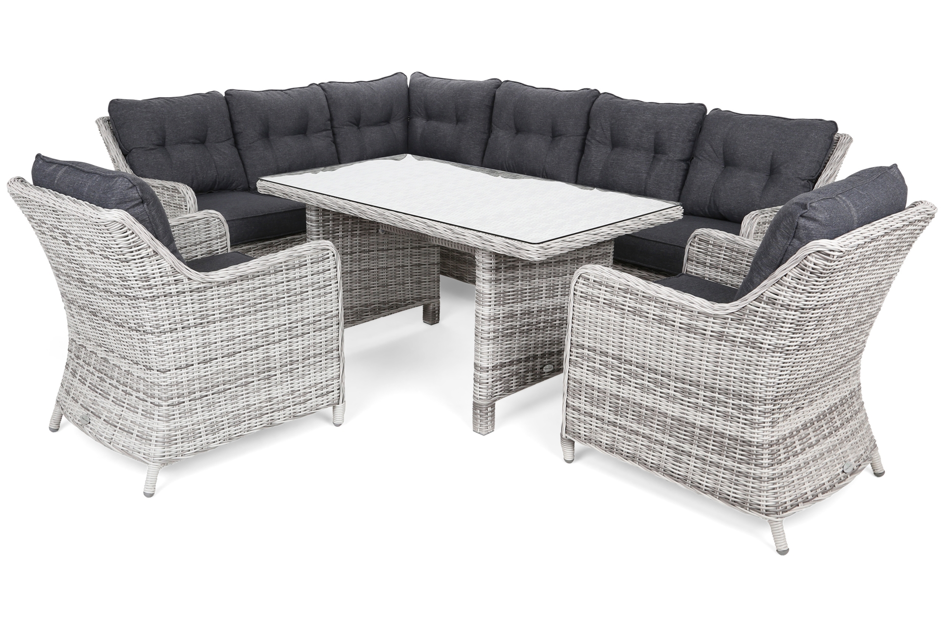 Narożny zestaw mebli ogrodowych lewy California Light Grey / Grey Melange