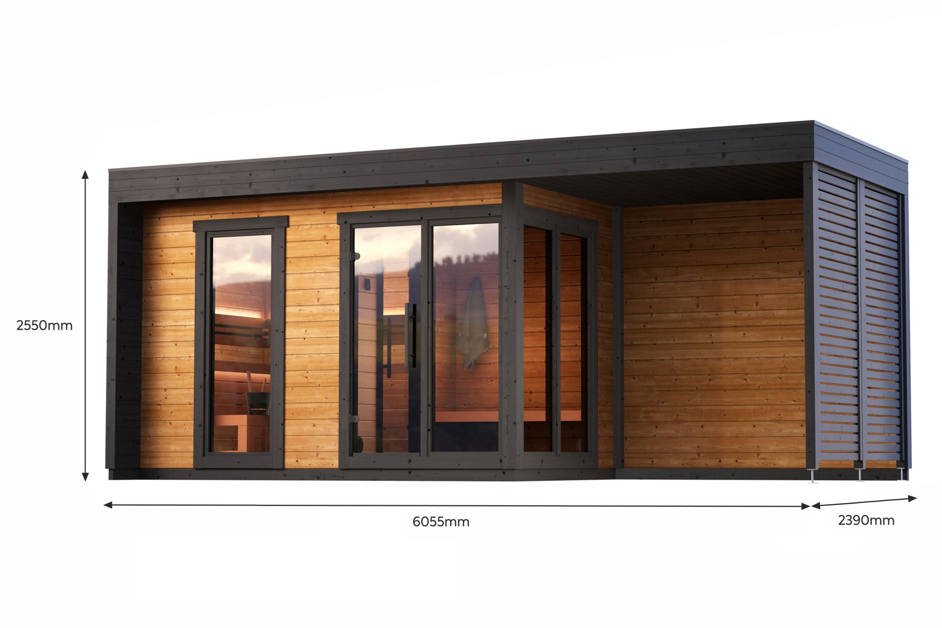 Sauna fińska zewnętrzna Leil® Saunas Patio L Plus 5-osobowa