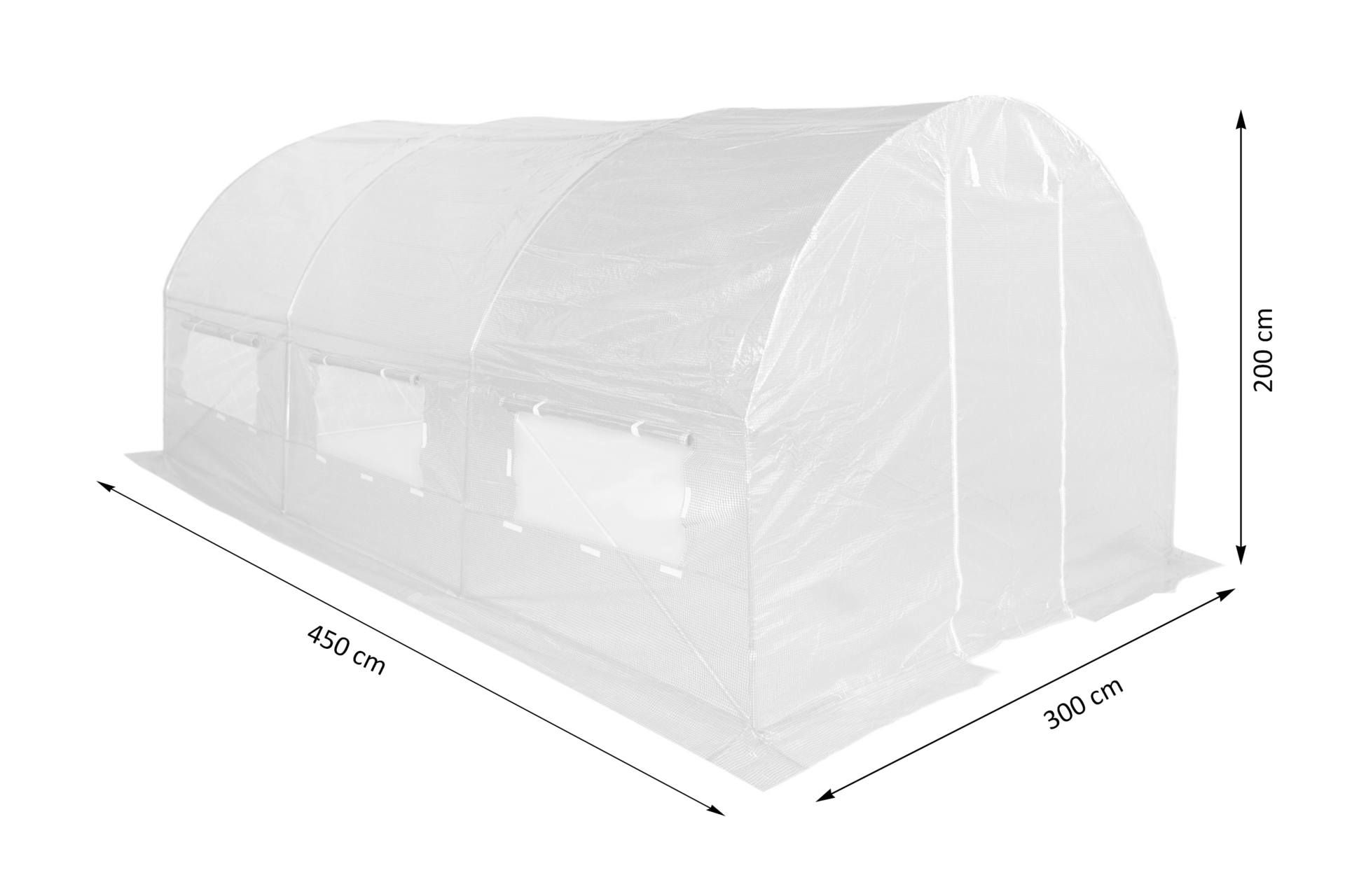 Tunel foliowy 3x4,5 m wzmocniony zielony