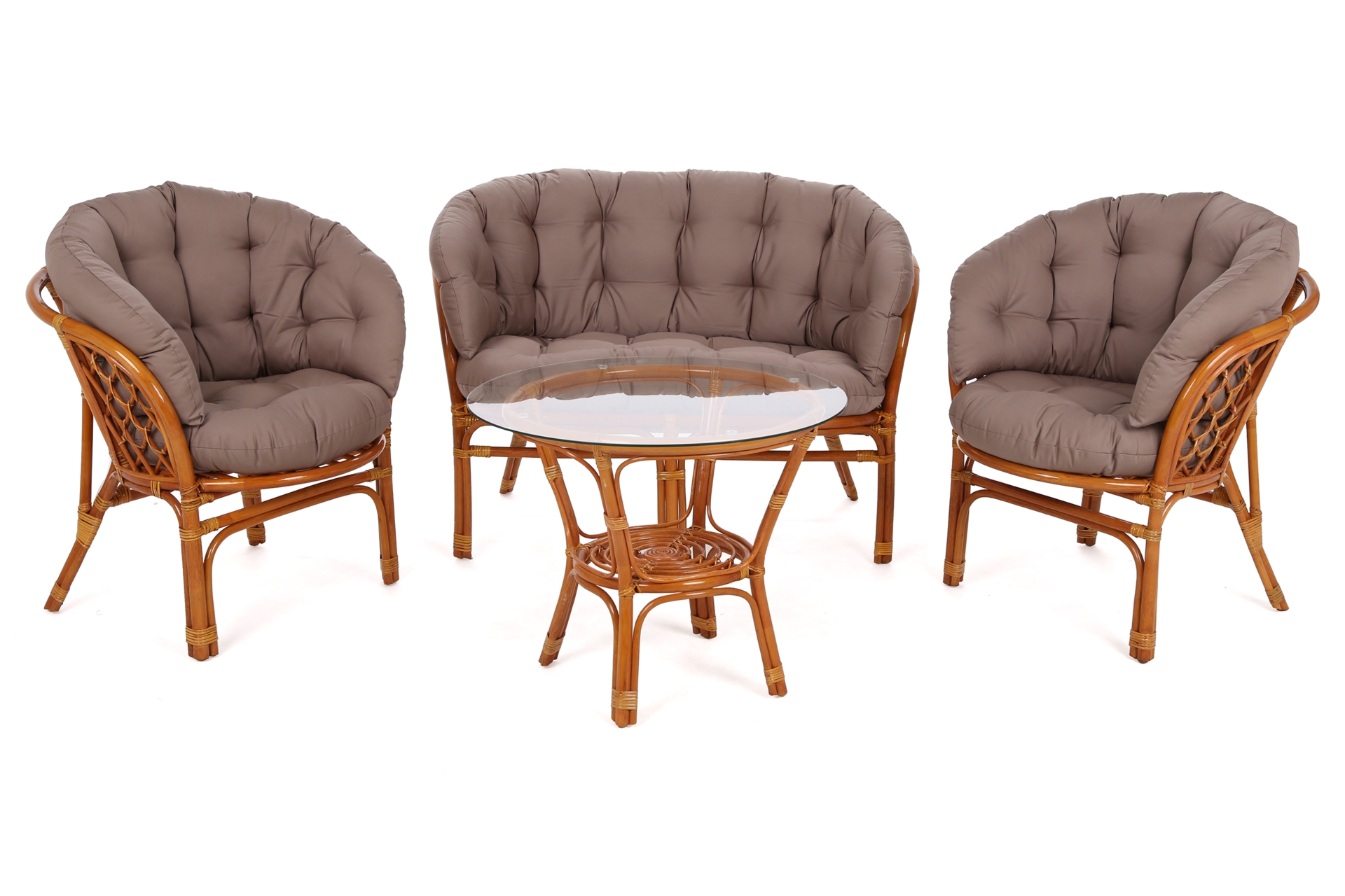 Meble ogrodowe rattanowe Bahama Orange / Cappuccino 3+1