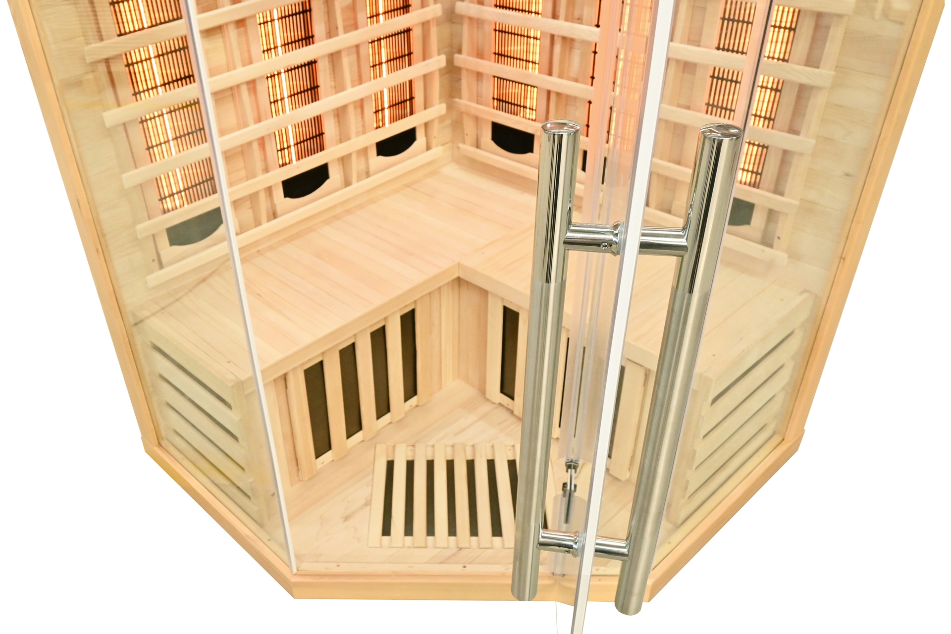 Sauna infrared narożna Nordum Basic 2-osobowa naturalna