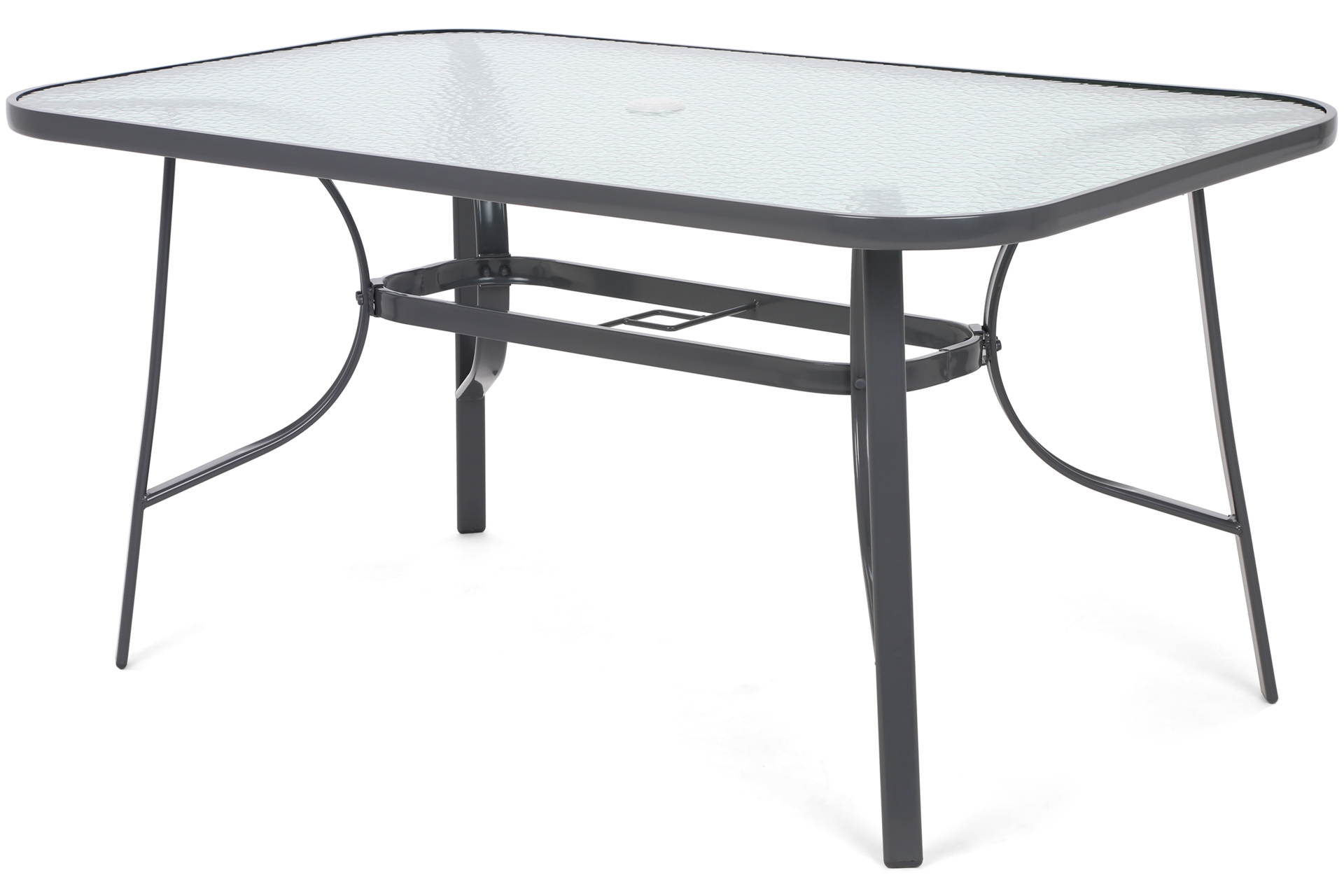 Meble ogrodowe metalowe Sevilla 145 cm Grey / Black 6+1