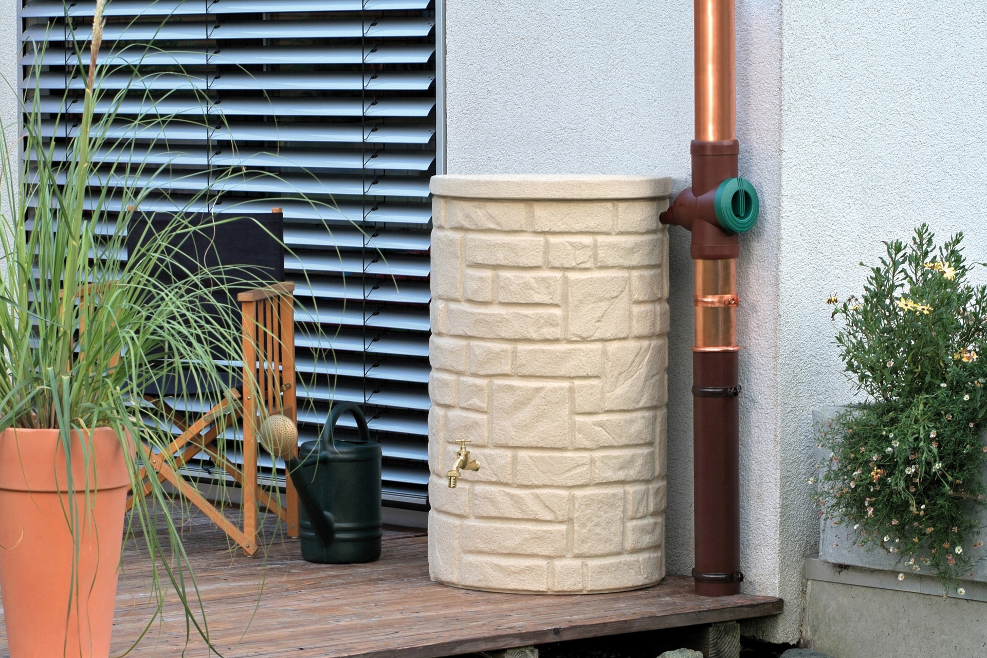 Zbiornik na deszczówkę MPI Arcado 230 l piaskowy