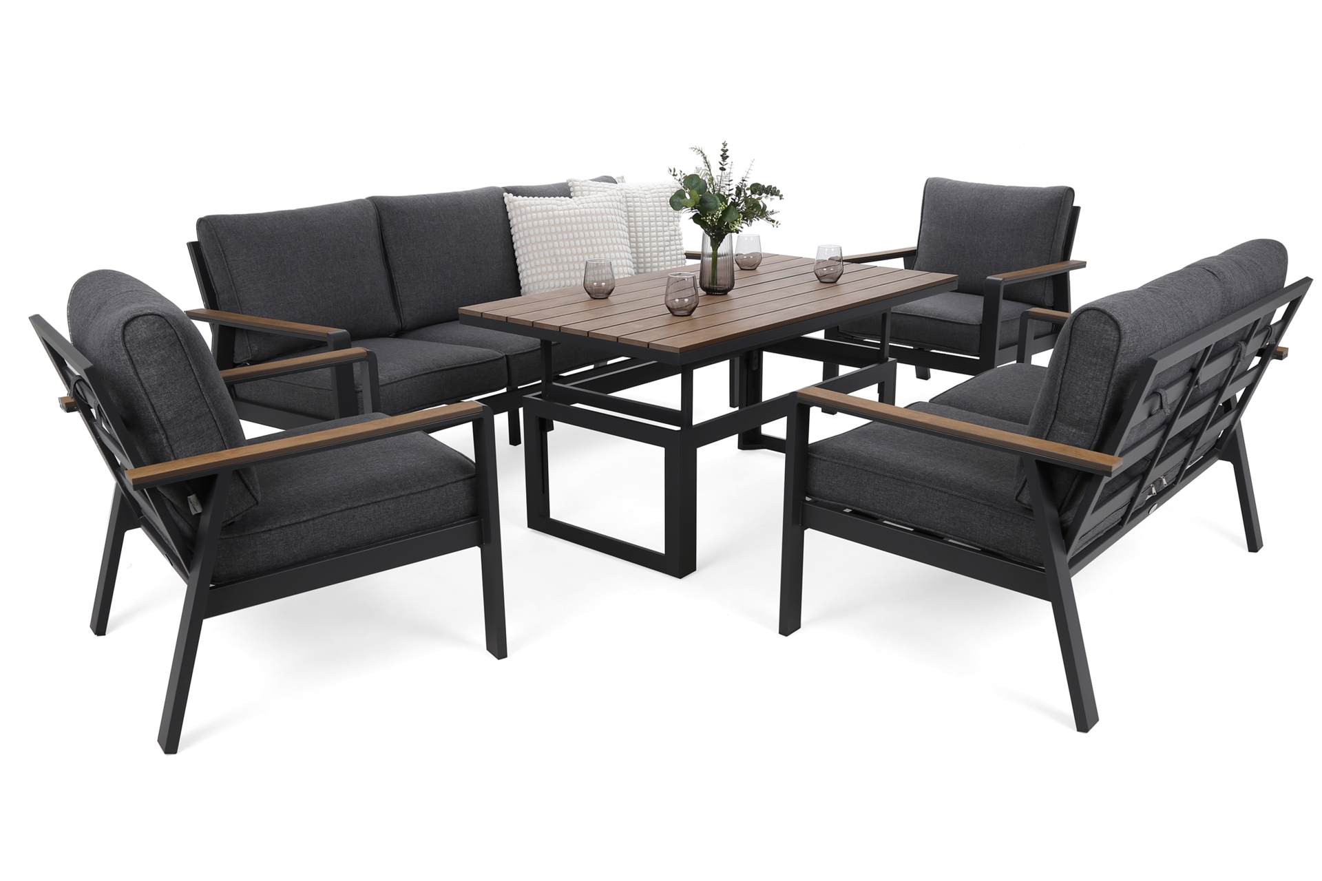 Zestaw mebli aluminiowych Turyn Dark Grey / Grey Melange