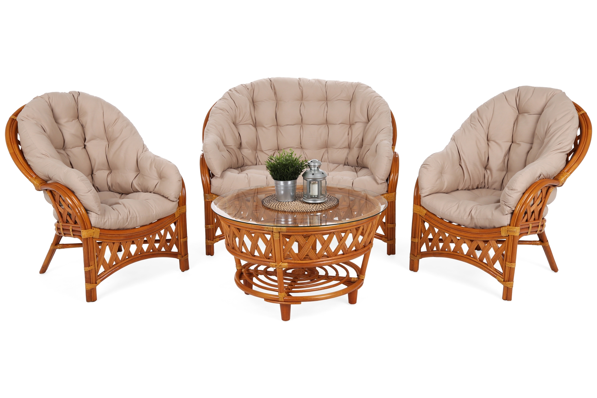 Meble ogrodowe rattanowe Diego Orange / Latte 3+1