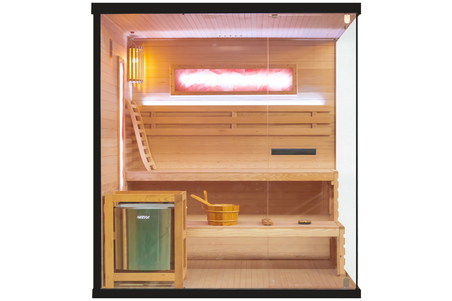Sauna fińska narożna Nordum Pure 4-osobowa czarna II. gatunek