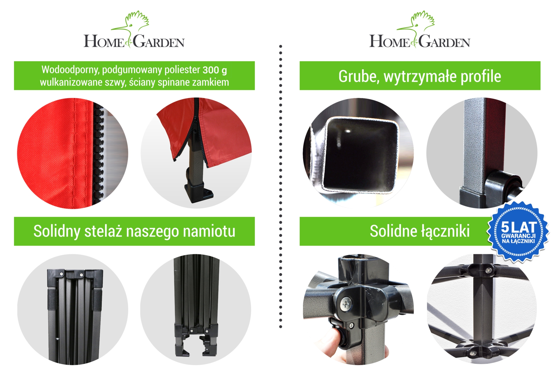 Namiot handlowy 200 x 200 cm zielony