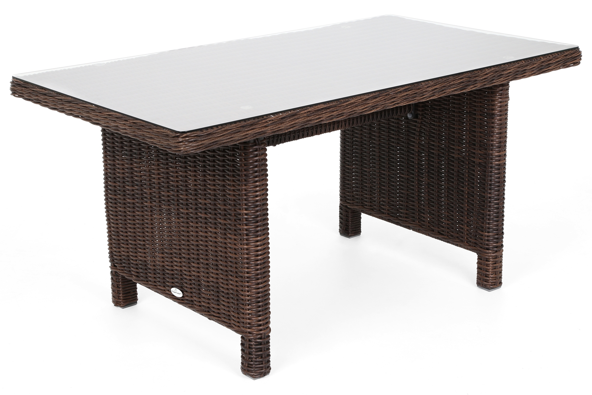 Narożny zestaw mebli ogrodowych prawy Alicante Brown Mat / Brown Melange z pufami