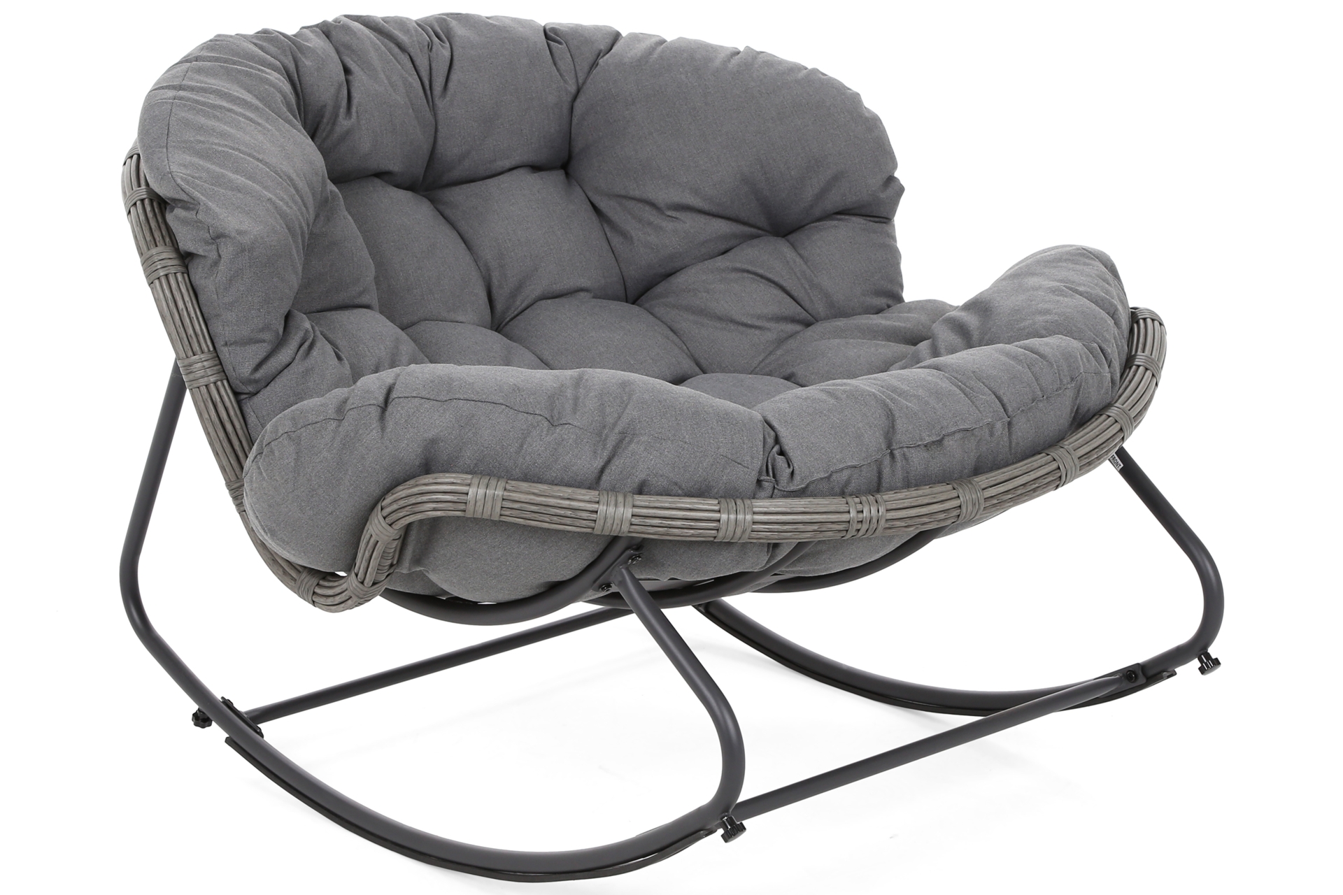 Zestaw foteli bujanych technorattanowych Palermo Beige / Light Grey