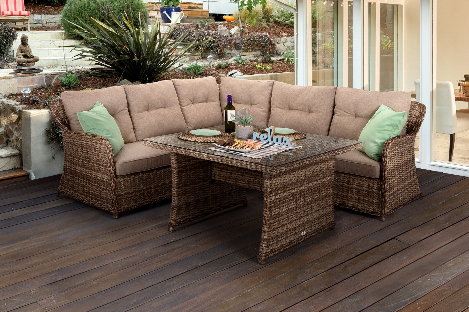 Narożnik ogrodowy technorattanowy Bergamo Grey / Grey Melange