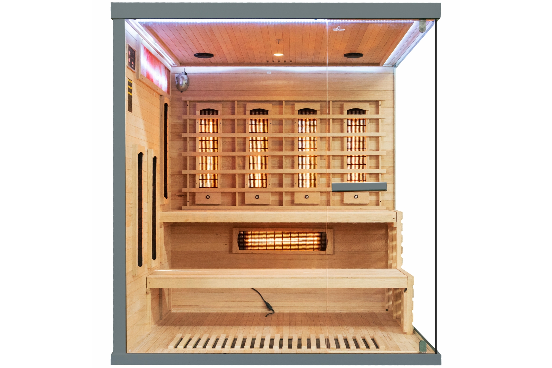 Sauna infrared narożna EP4CRS Grey z panelami solnymi