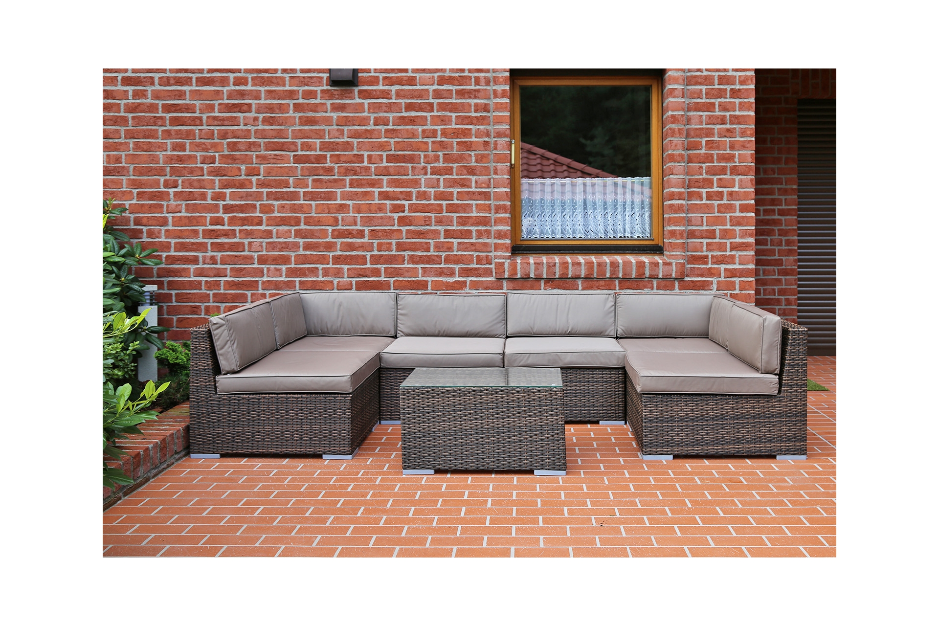 Narożnik modułowy z technorattanu Kansas Maxi Brown Mat / Brown Melange