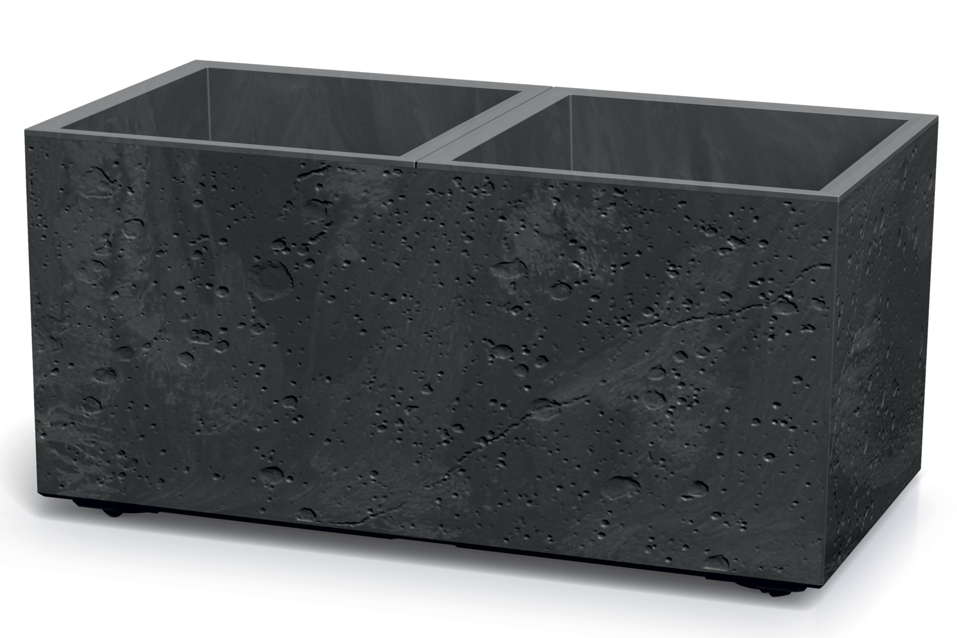 Donica ogrodowa Prosperplast Sierra Case Beton Effect Black Concrete 63 l