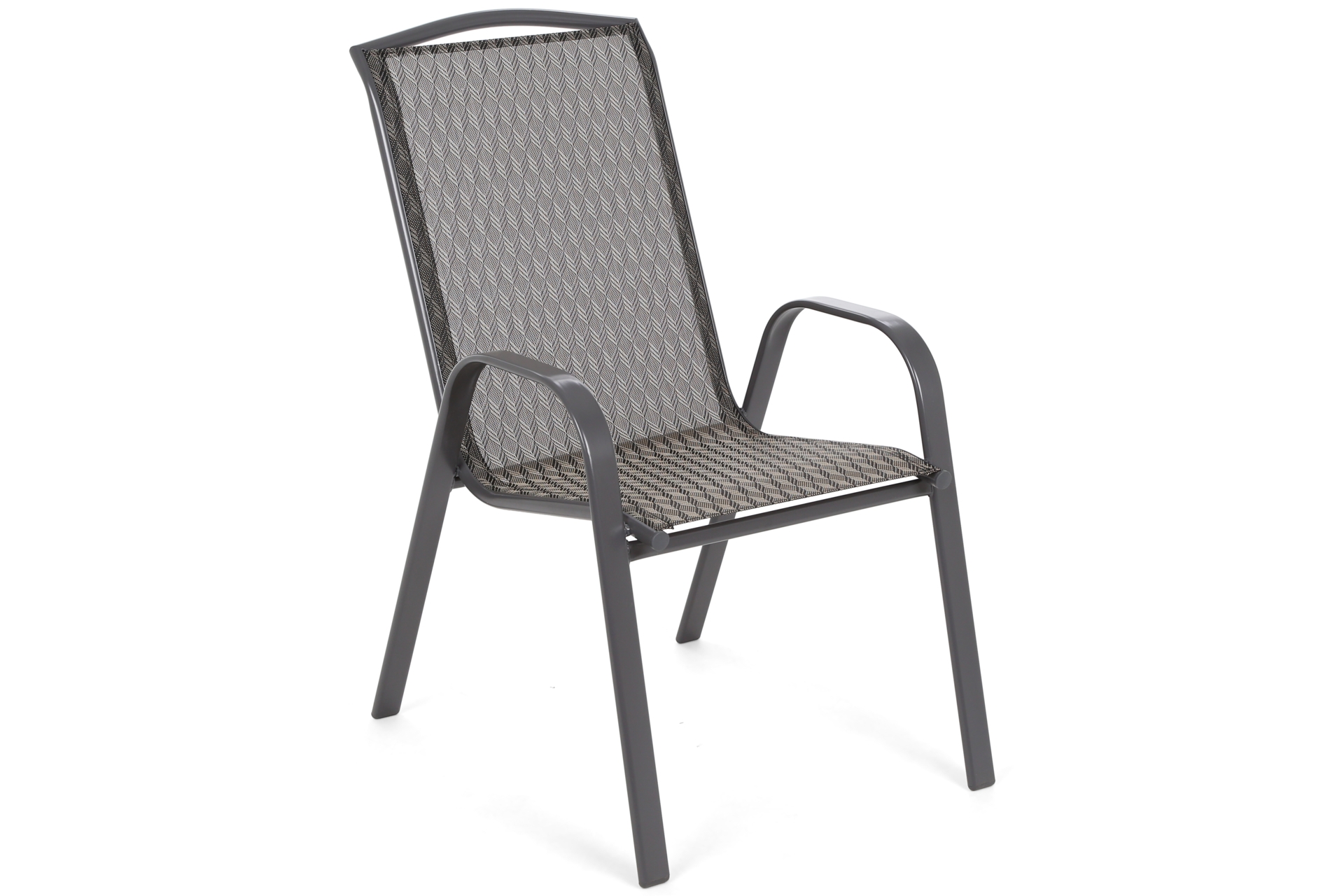 Krzesło ogrodowe metalowe Atlanta Grey / Black Diamond