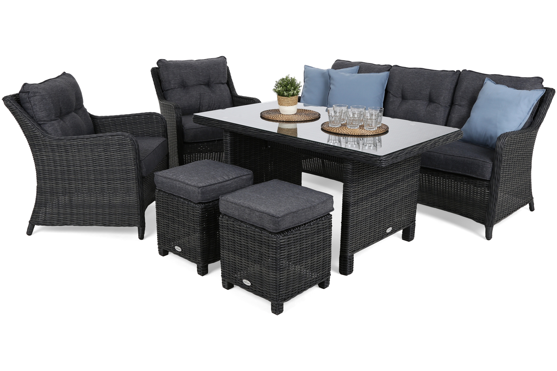 Meble ogrodowe technorattanowe California Grey / Grey Melange